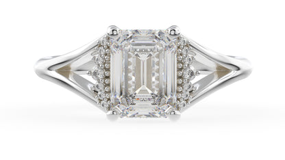 The Serendipity Ring | Emerald Cut | Setting Only