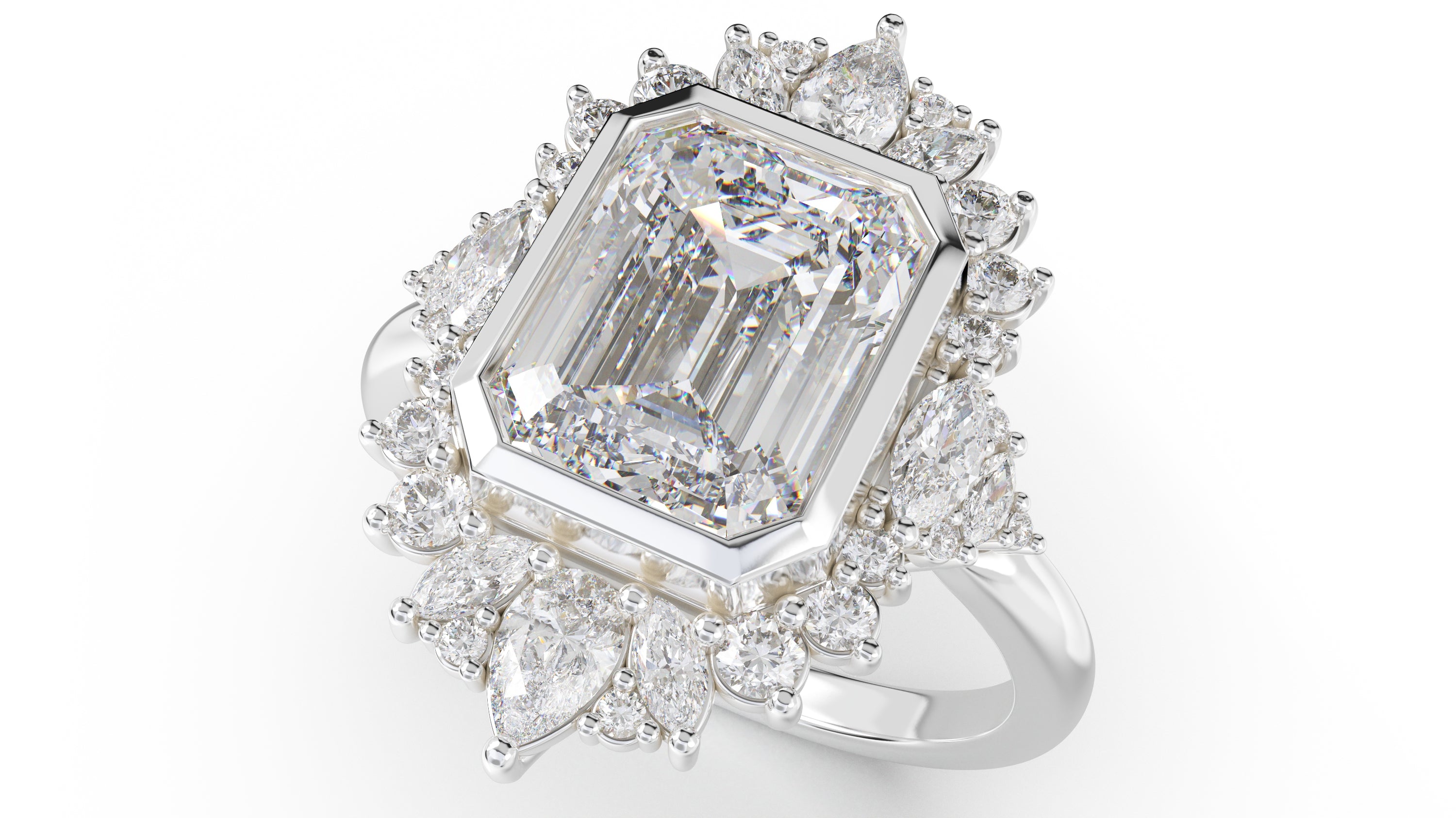 The Ethereal Ring | Emerald Cut | Setting Only - Lavender Creek Gems 