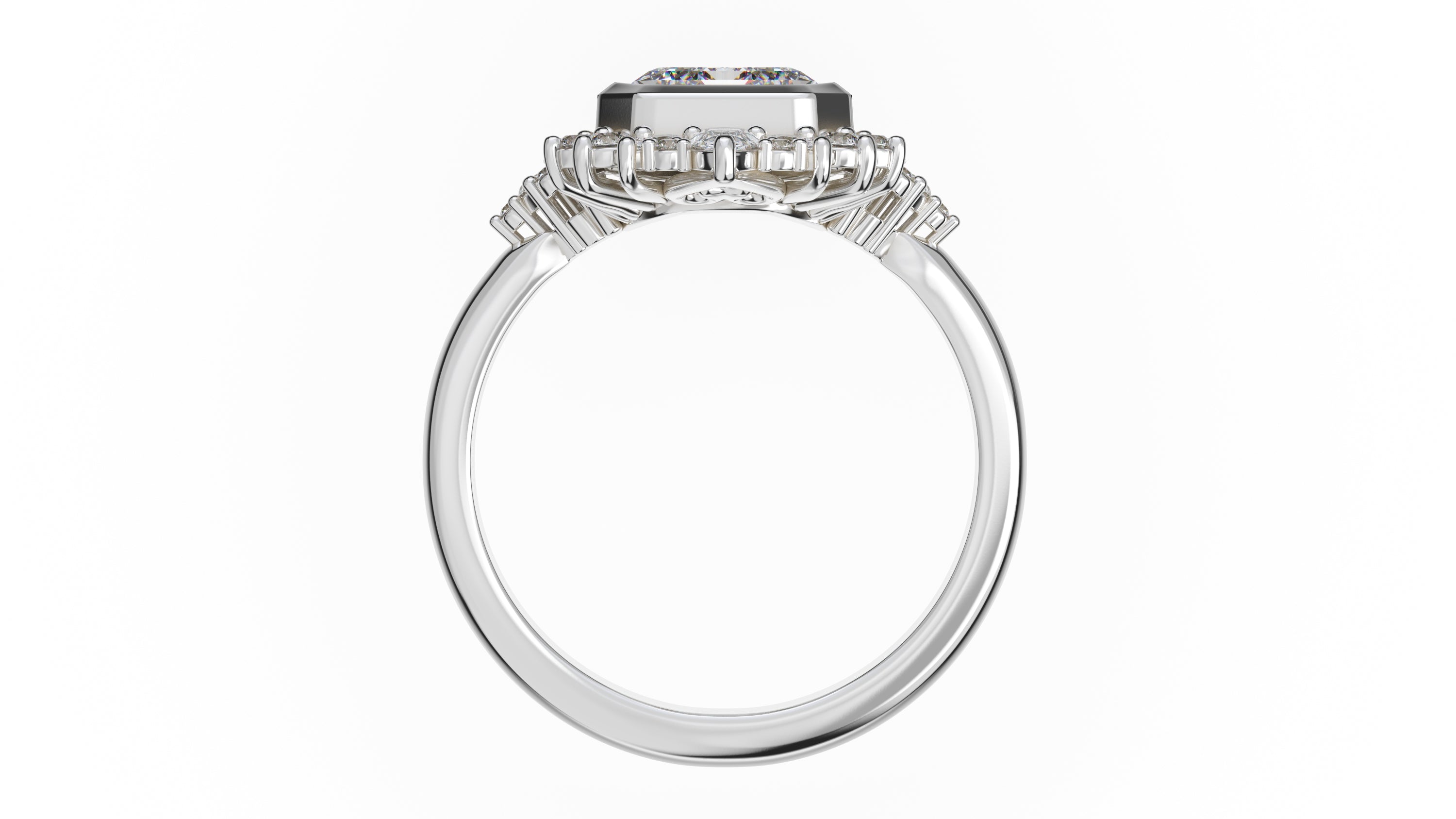 The Ethereal Ring | Emerald Cut | Setting Only - Lavender Creek Gems 