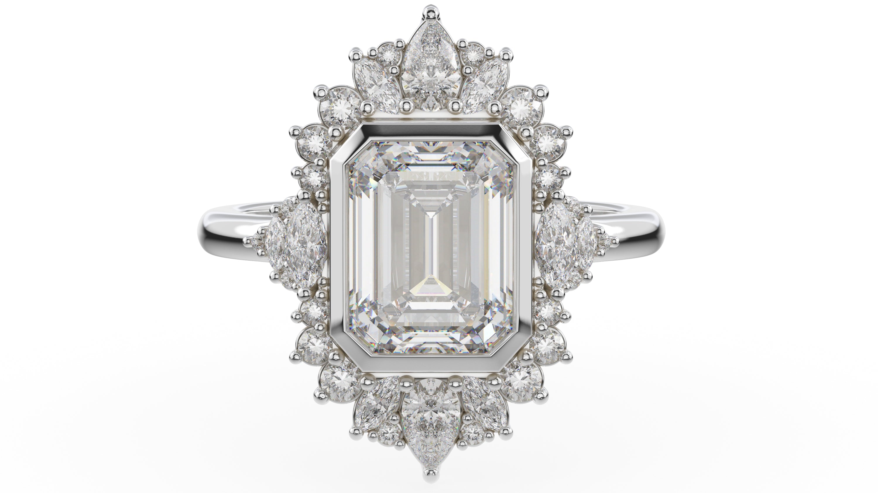 The Ethereal Ring | Emerald Cut | Setting Only - Lavender Creek Gems 