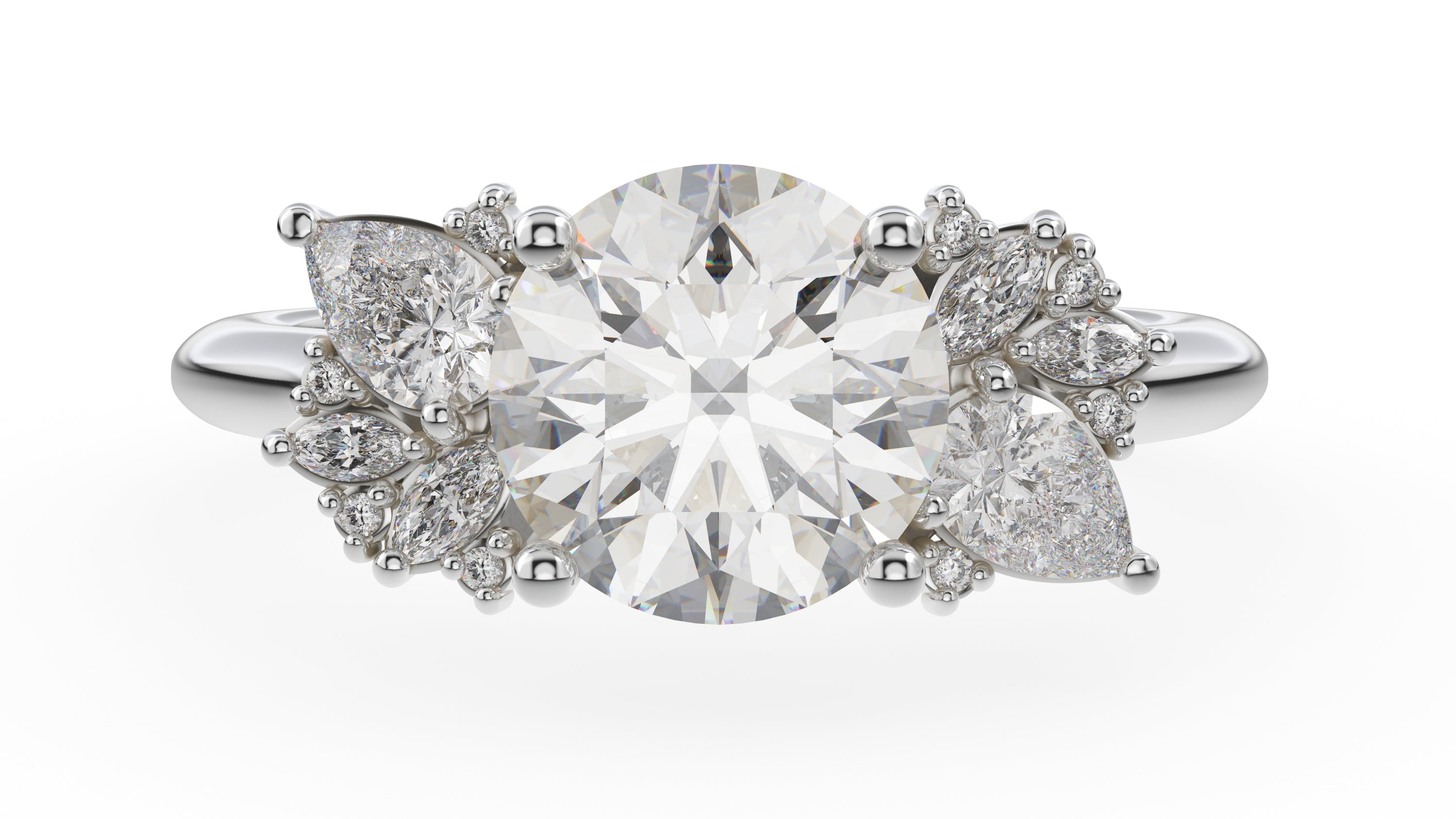 The Fleur Ring | Round | Setting Only - Lavender Creek Gems 