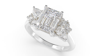 The Fleur Ring | Emerald Cut | Setting Only