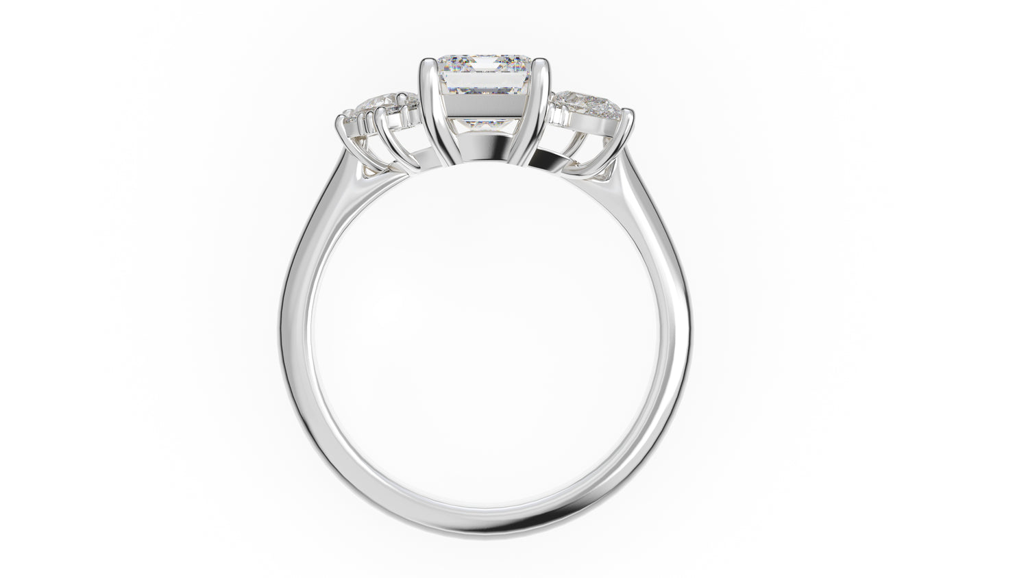 The Fleur Ring | Emerald Cut | Setting Only