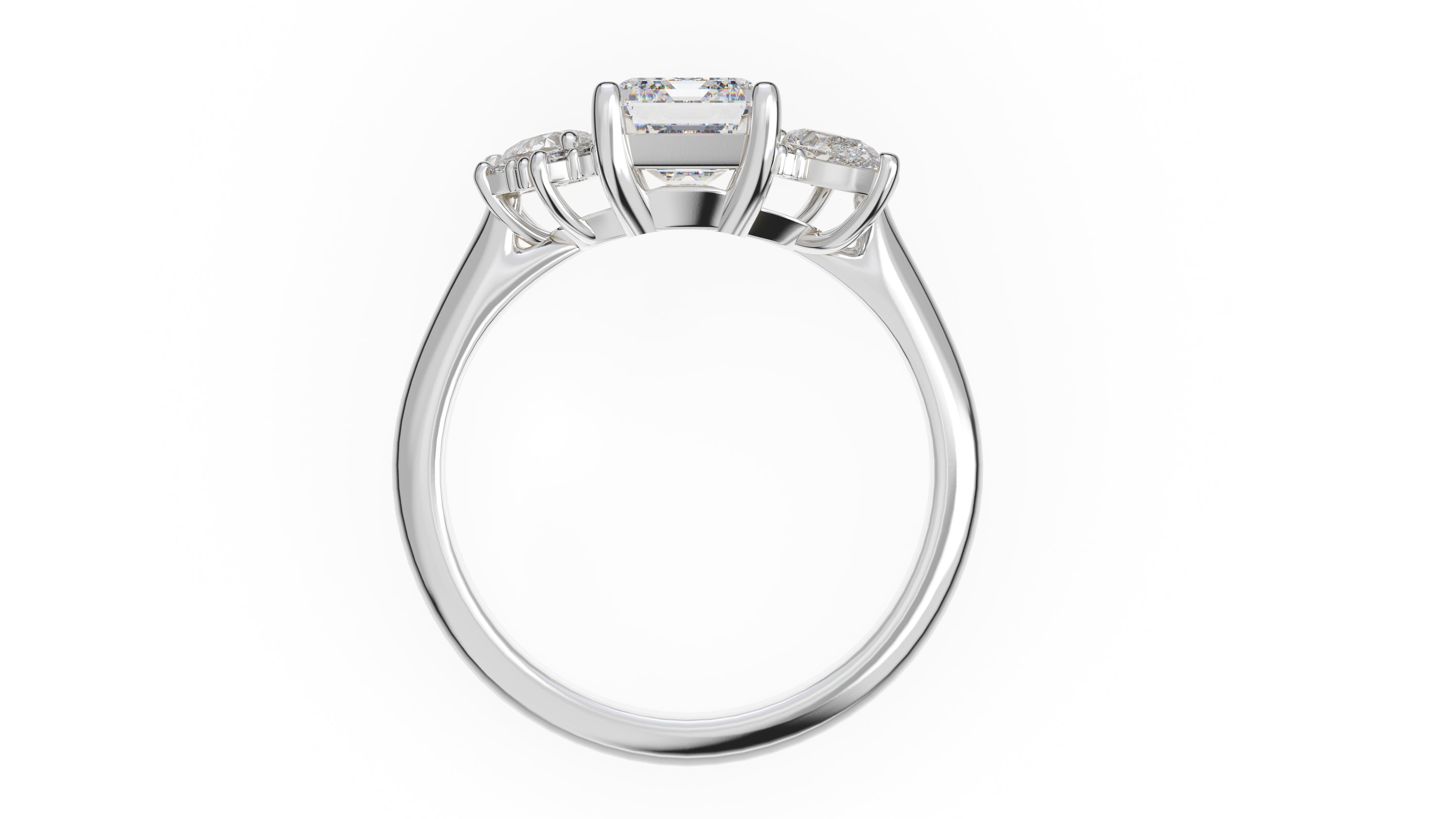 The Fleur Ring | Emerald Cut | Setting Only - Lavender Creek Gems 