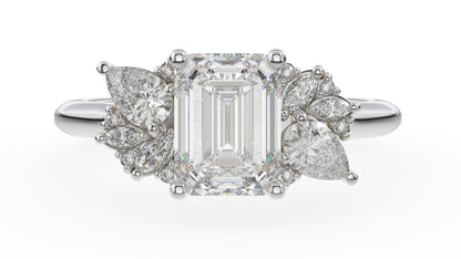 The Fleur Ring | Emerald Cut | Setting Only