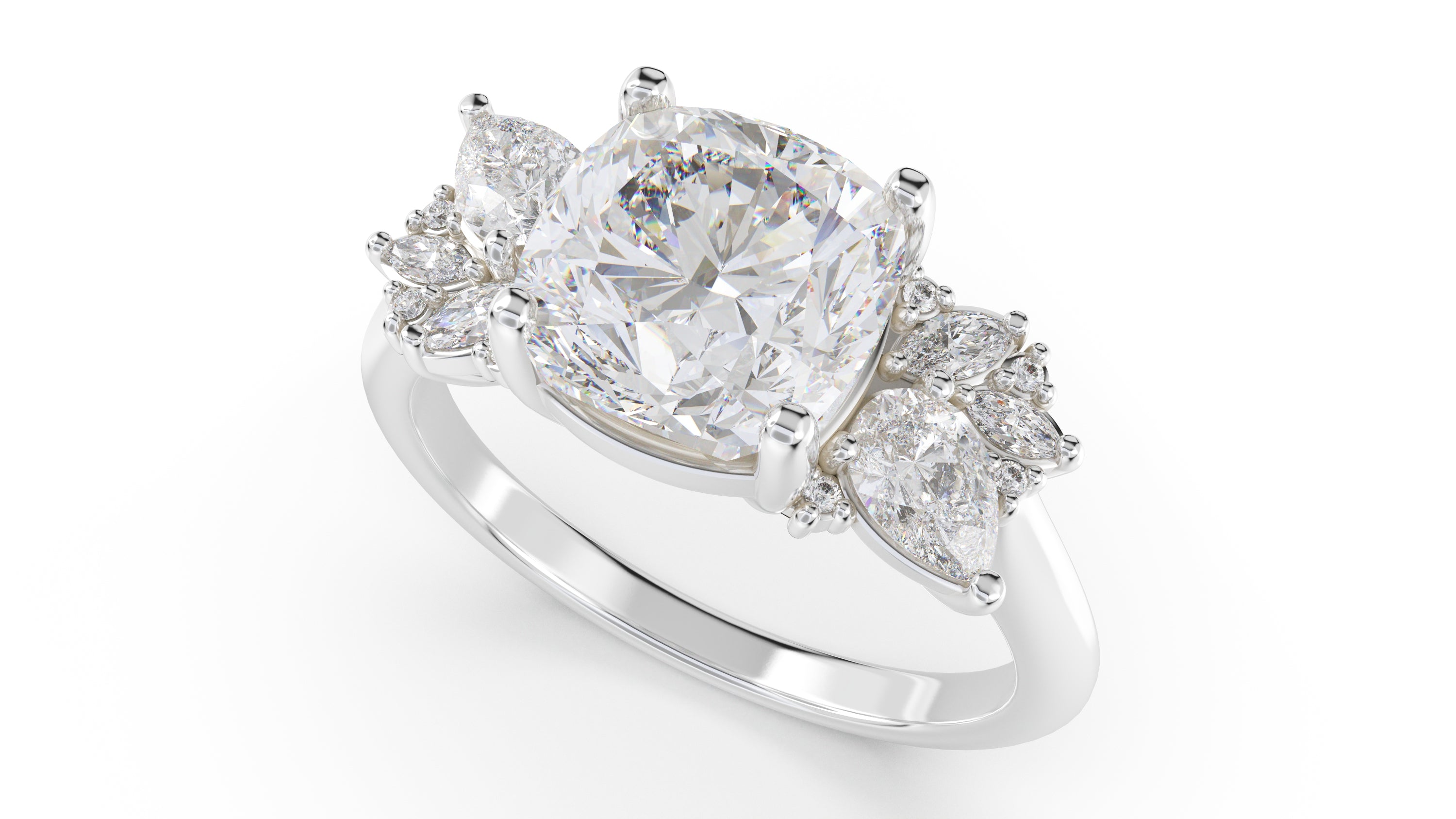 The Fleur Ring | Cushion | Setting Only - Lavender Creek Gems 
