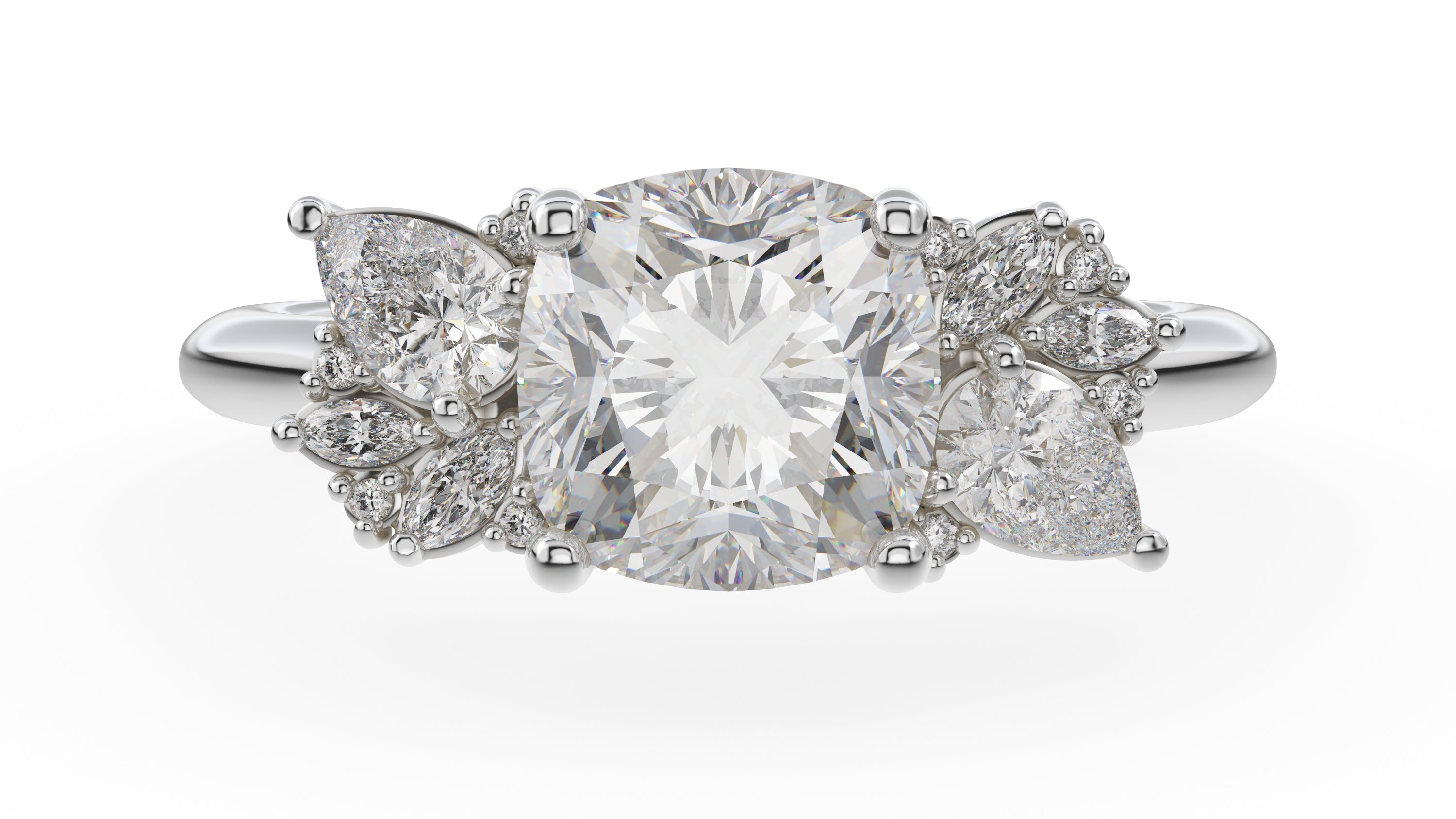 The Fleur Ring | Cushion | Setting Only - Lavender Creek Gems 