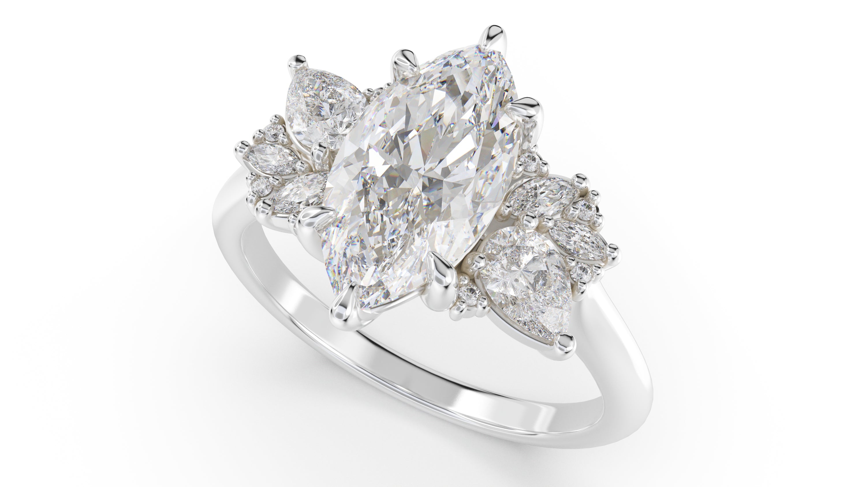 The Fleur Ring | Marquise | Setting Only - Lavender Creek Gems 