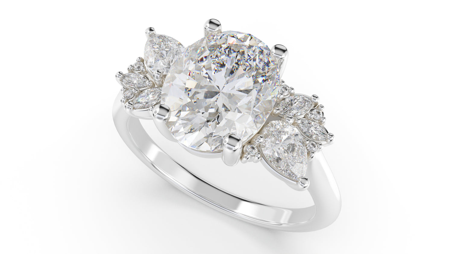 The Fleur Ring | Oval | Setting Only
