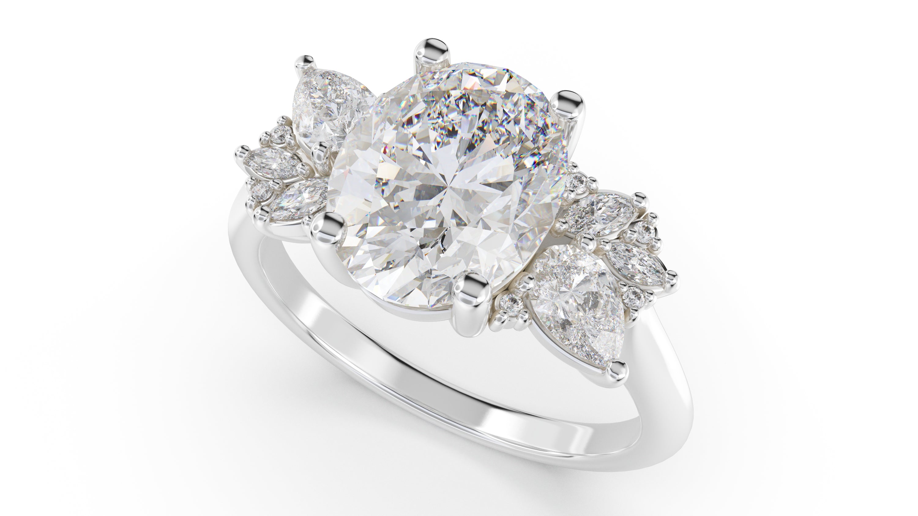 The Fleur Ring | Oval | Setting Only - Lavender Creek Gems 