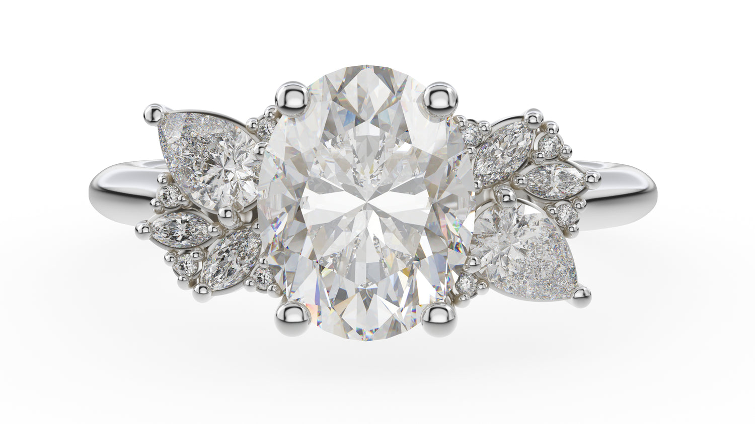 The Fleur Ring | Oval | Setting Only