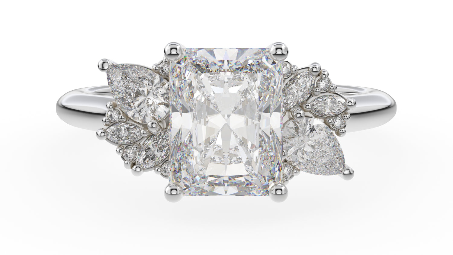 The Fleur Ring | Radiant | Setting Only - Lavender Creek Gems 