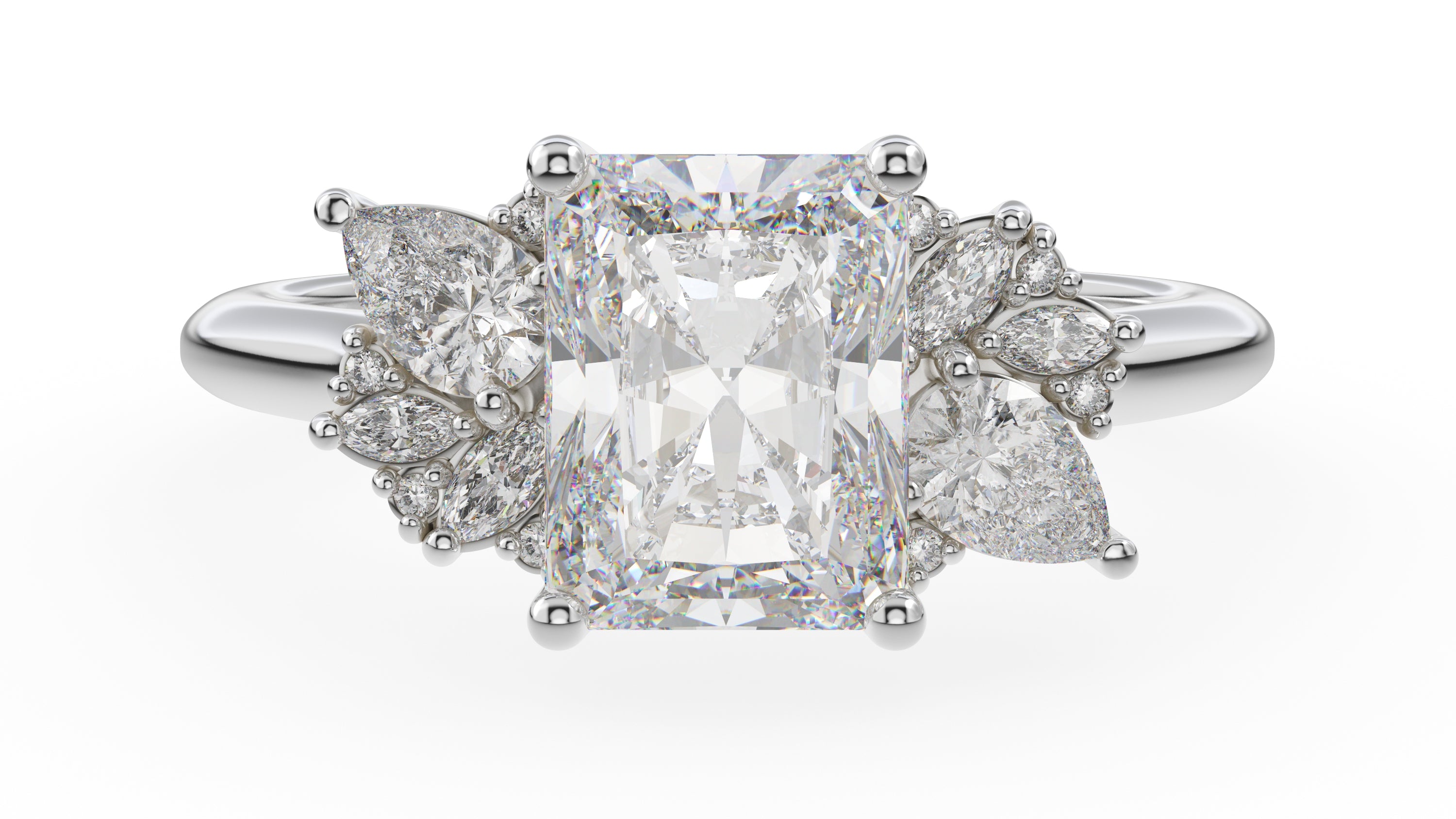 The Fleur Ring | Radiant | Setting Only - Lavender Creek Gems 
