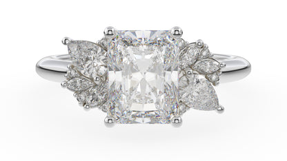 The Fleur Ring | Radiant | Setting Only - Lavender Creek Gems 