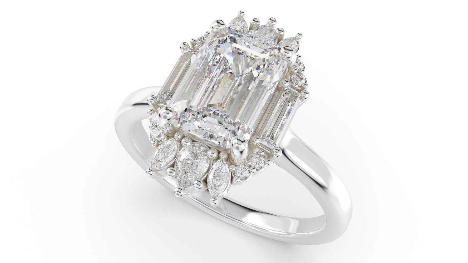 The Georgia Ring | Emerald Cut | Setting Only - Lavender Creek Gems 