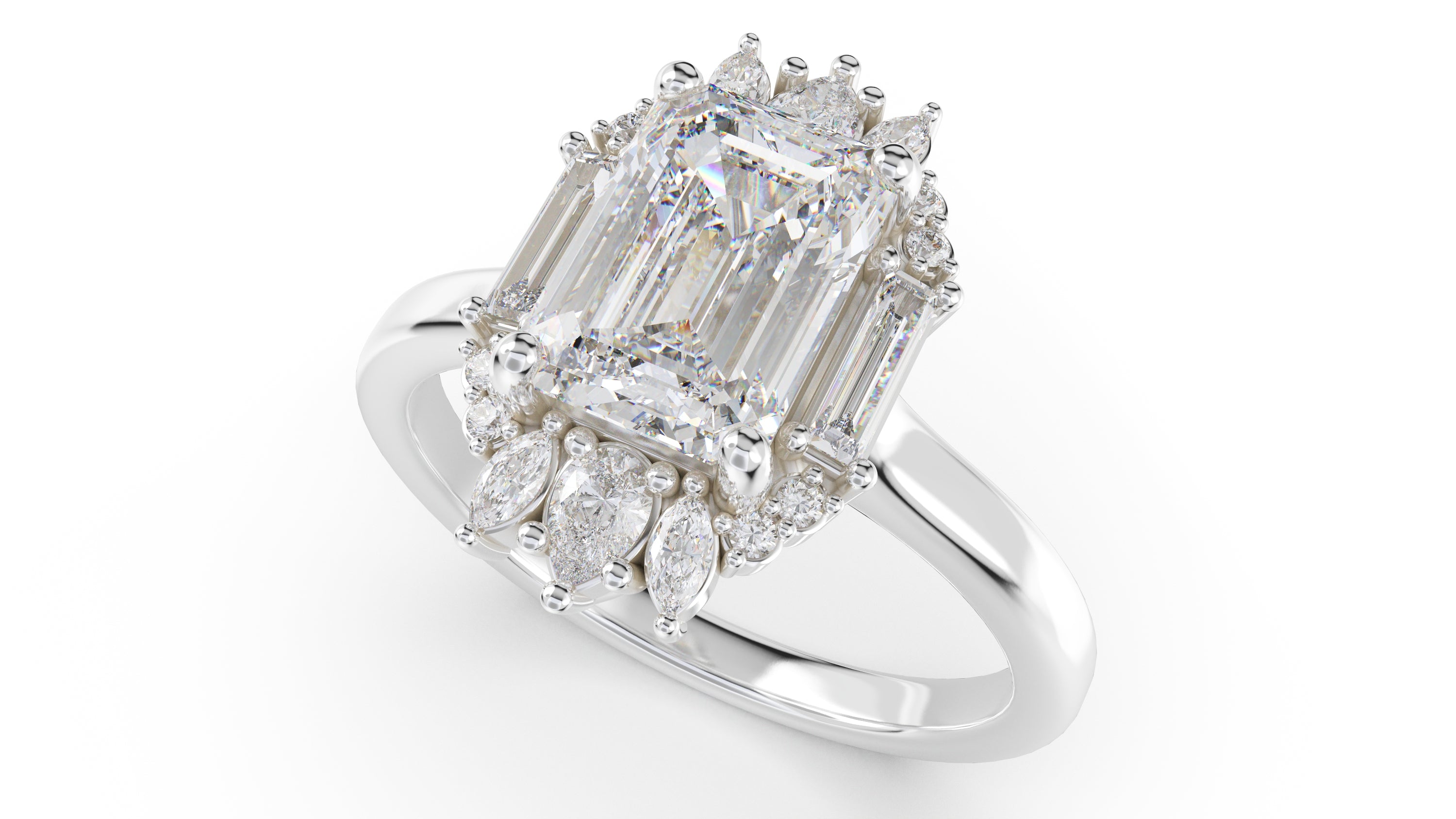The Georgia Ring | Emerald Cut | Setting Only - Lavender Creek Gems 
