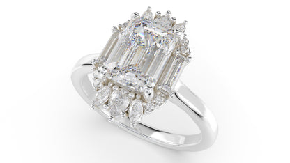 The Georgia Ring | Emerald Cut | Setting Only - Lavender Creek Gems 