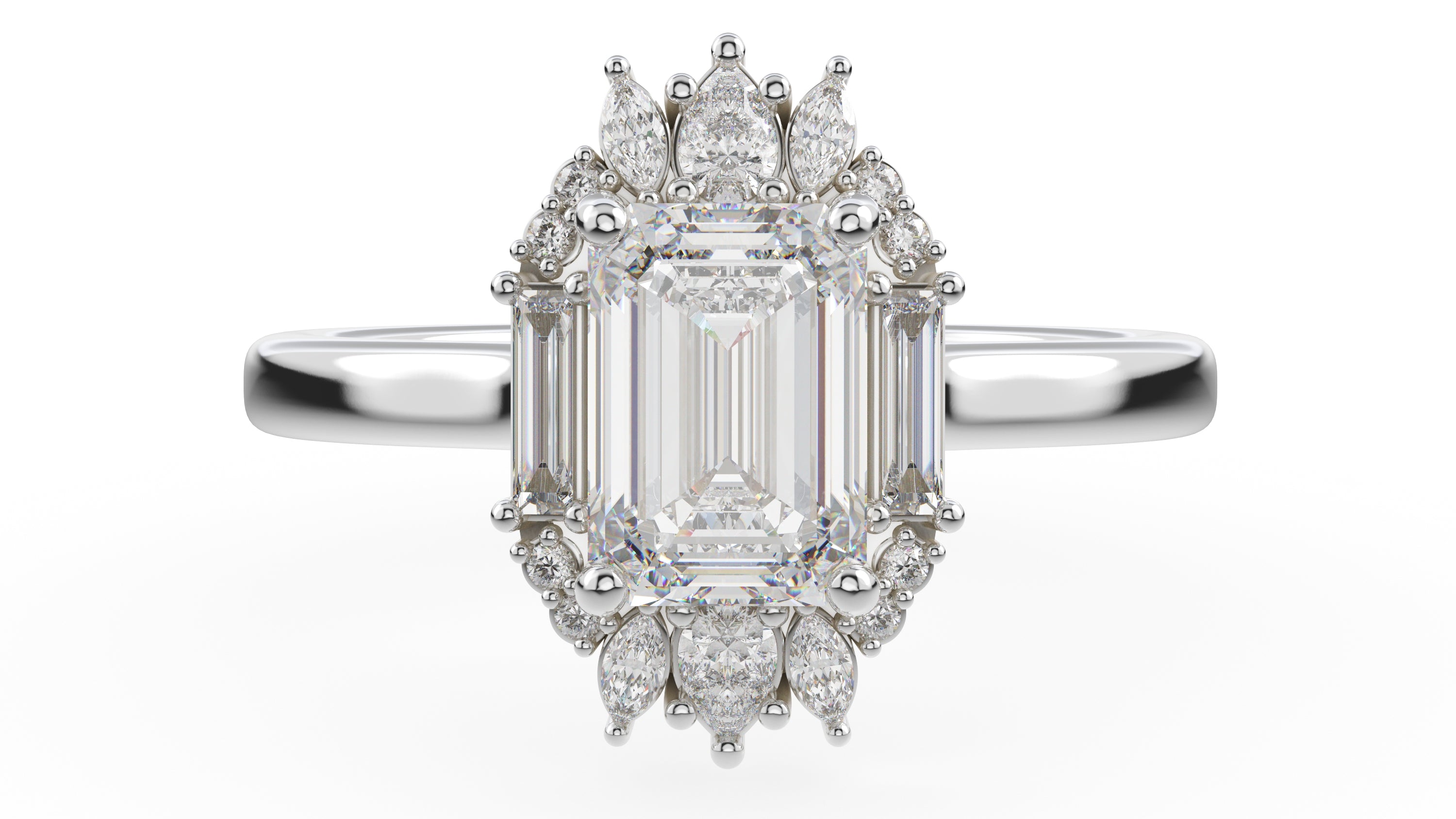 The Georgia Ring | Emerald Cut | Setting Only - Lavender Creek Gems 