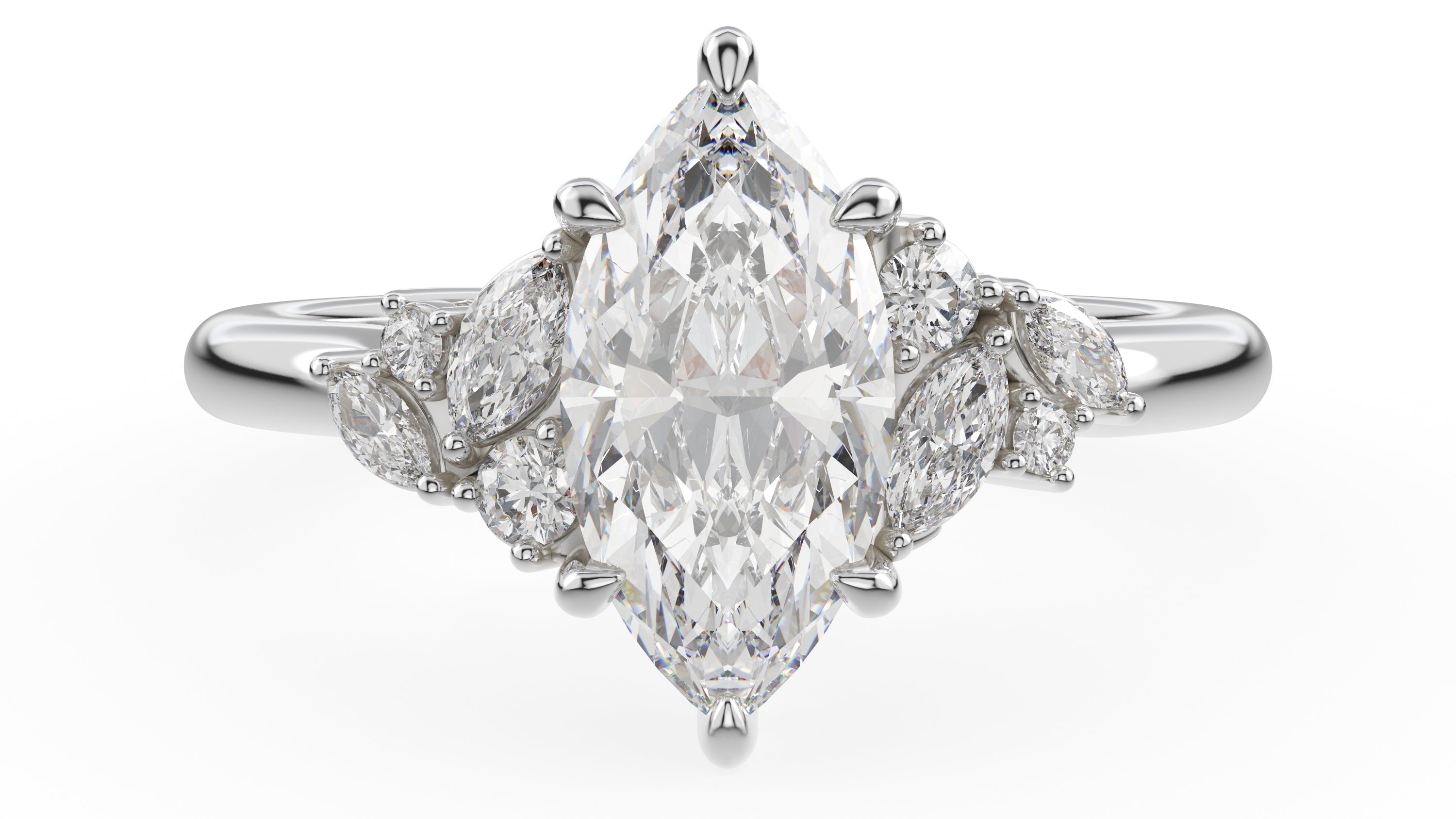 The Laurel Ring | Marquise | Setting Only - Lavender Creek Gems 