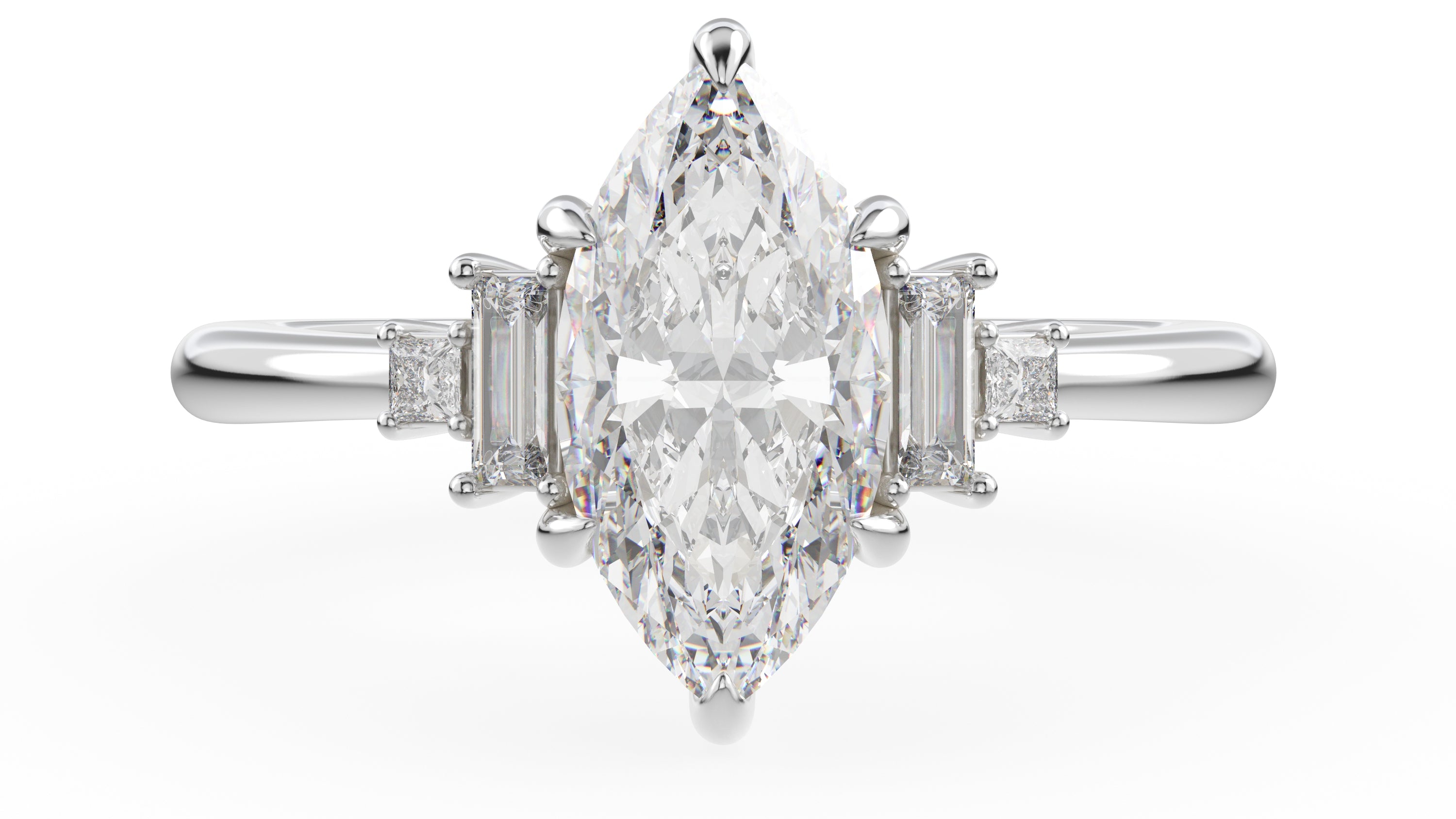 The Mira Ring | Marquise | Setting Only - Lavender Creek Gems 