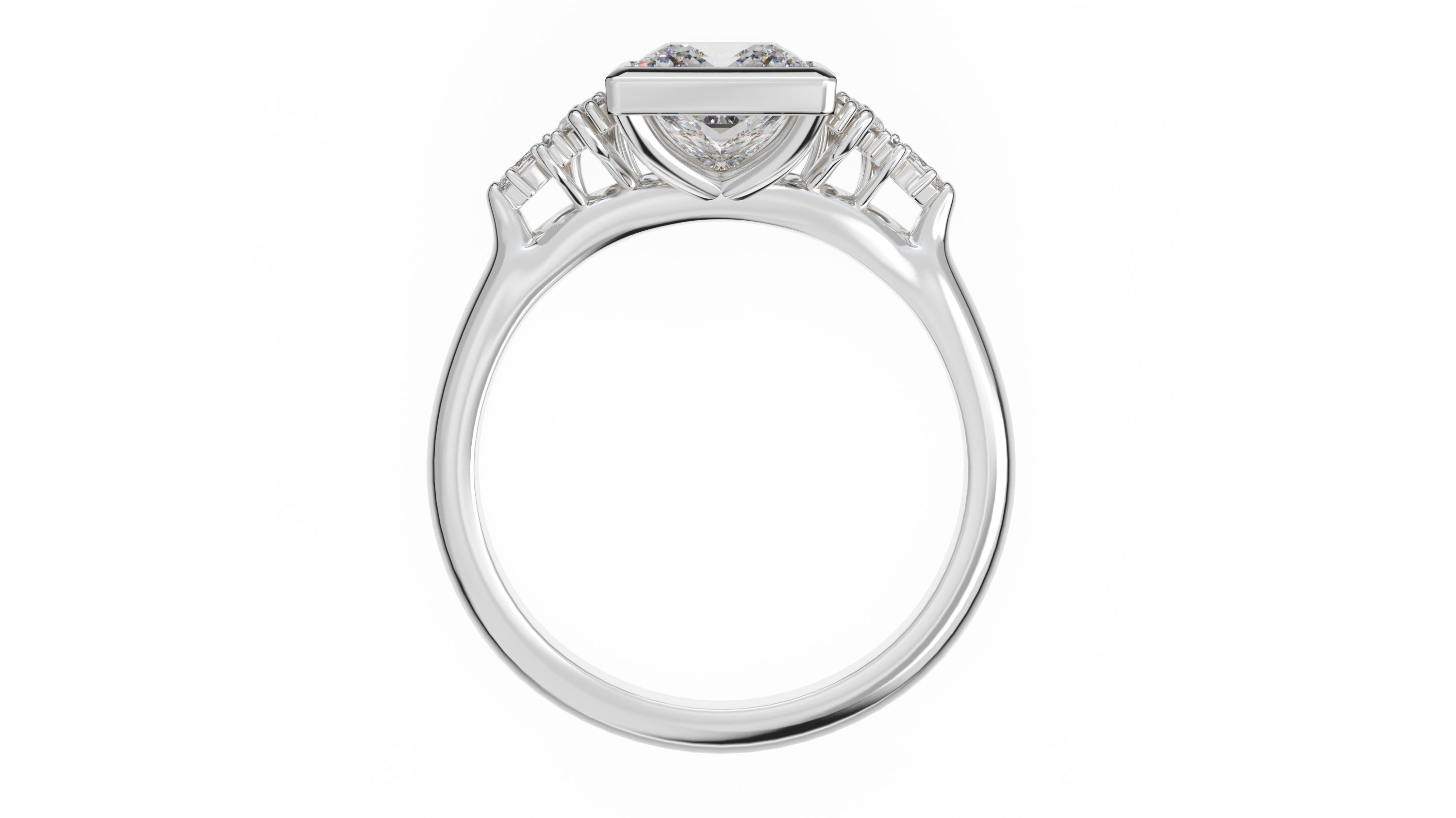 The Bezel Maeve Ring | Princess | Setting Only - Lavender Creek Gems 
