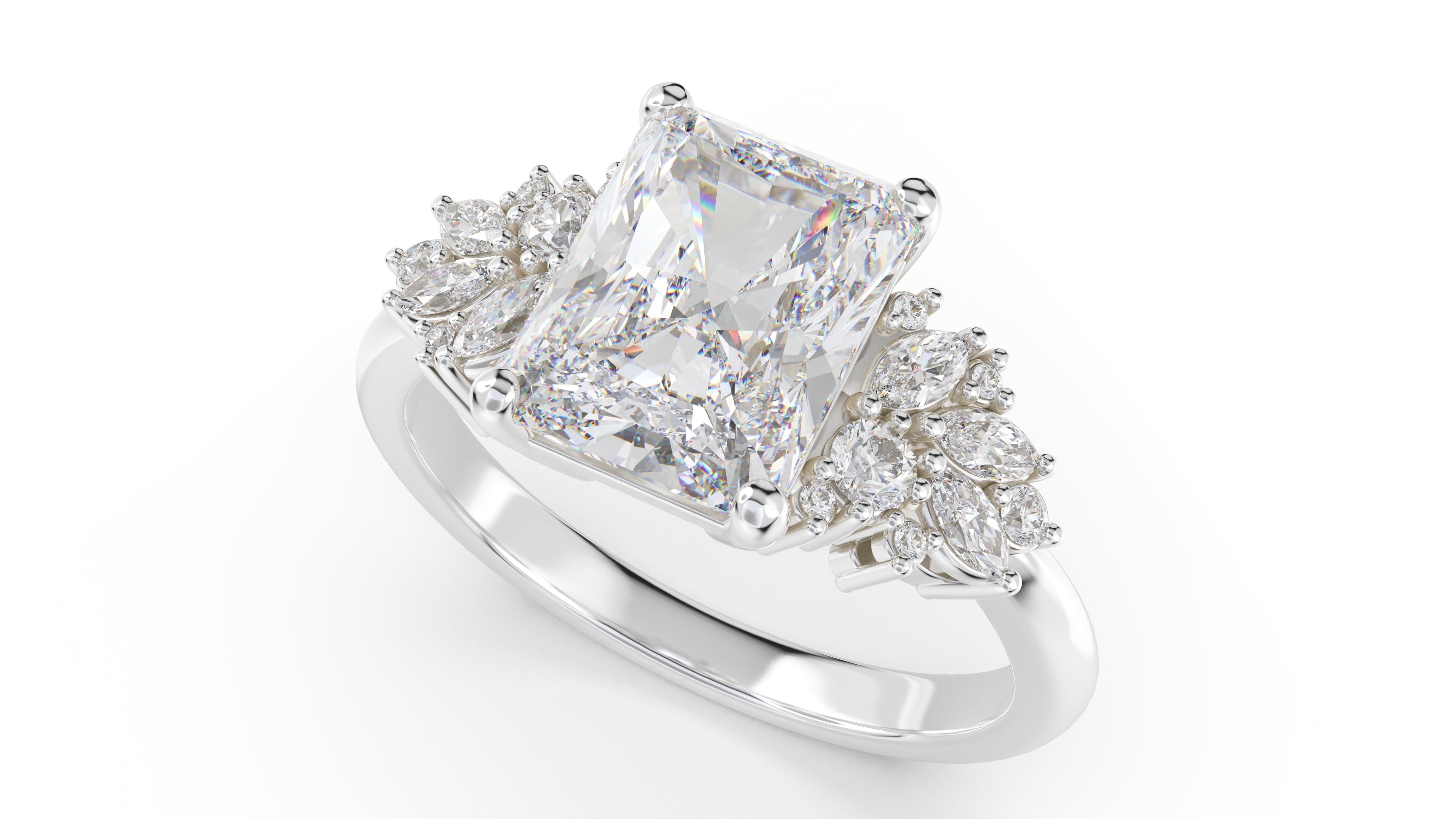 The Rosalie Ring | Radiant | Setting Only - Lavender Creek Gems 