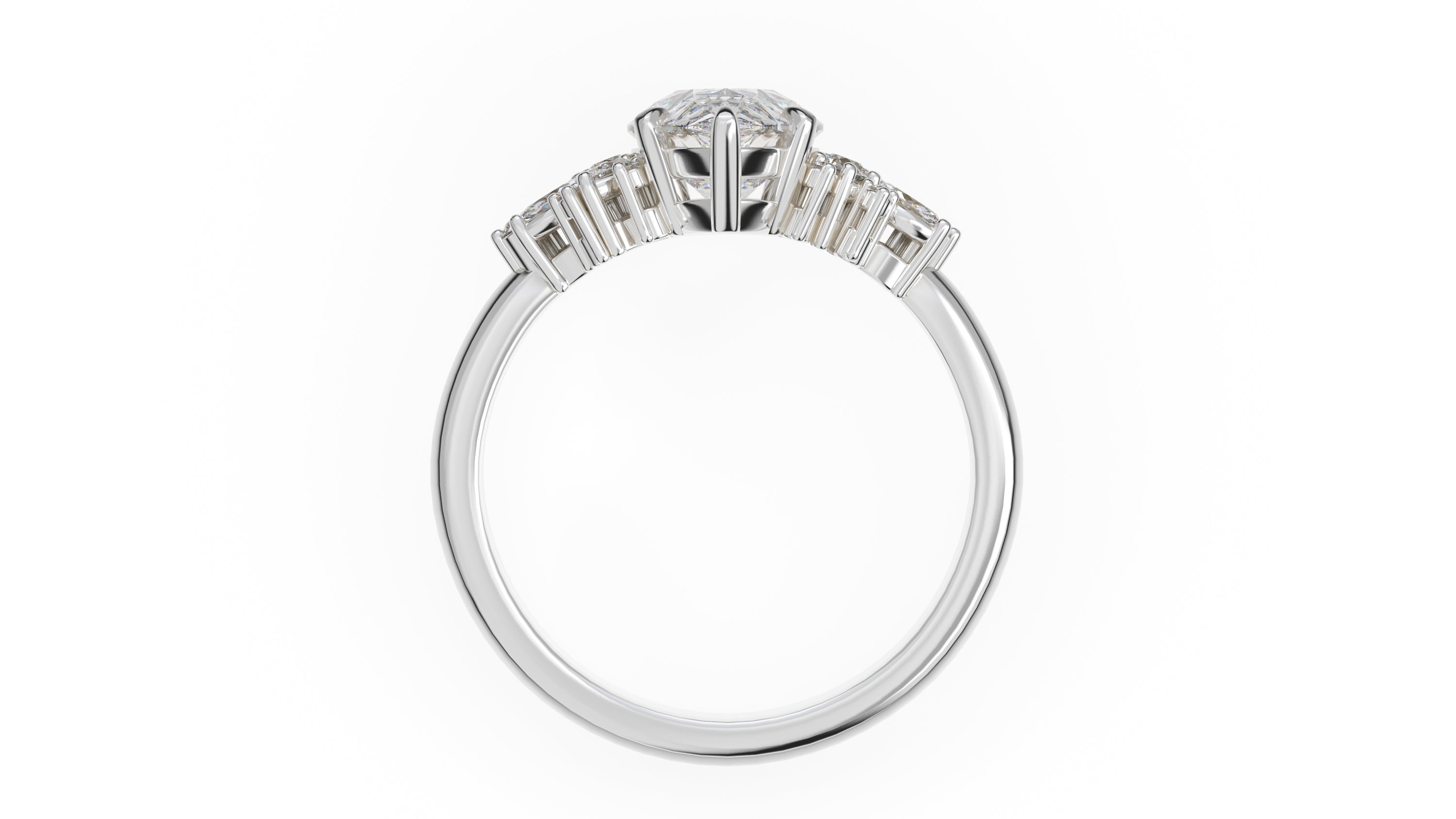 The Rosalie Ring | Pear | Setting Only - Lavender Creek Gems 