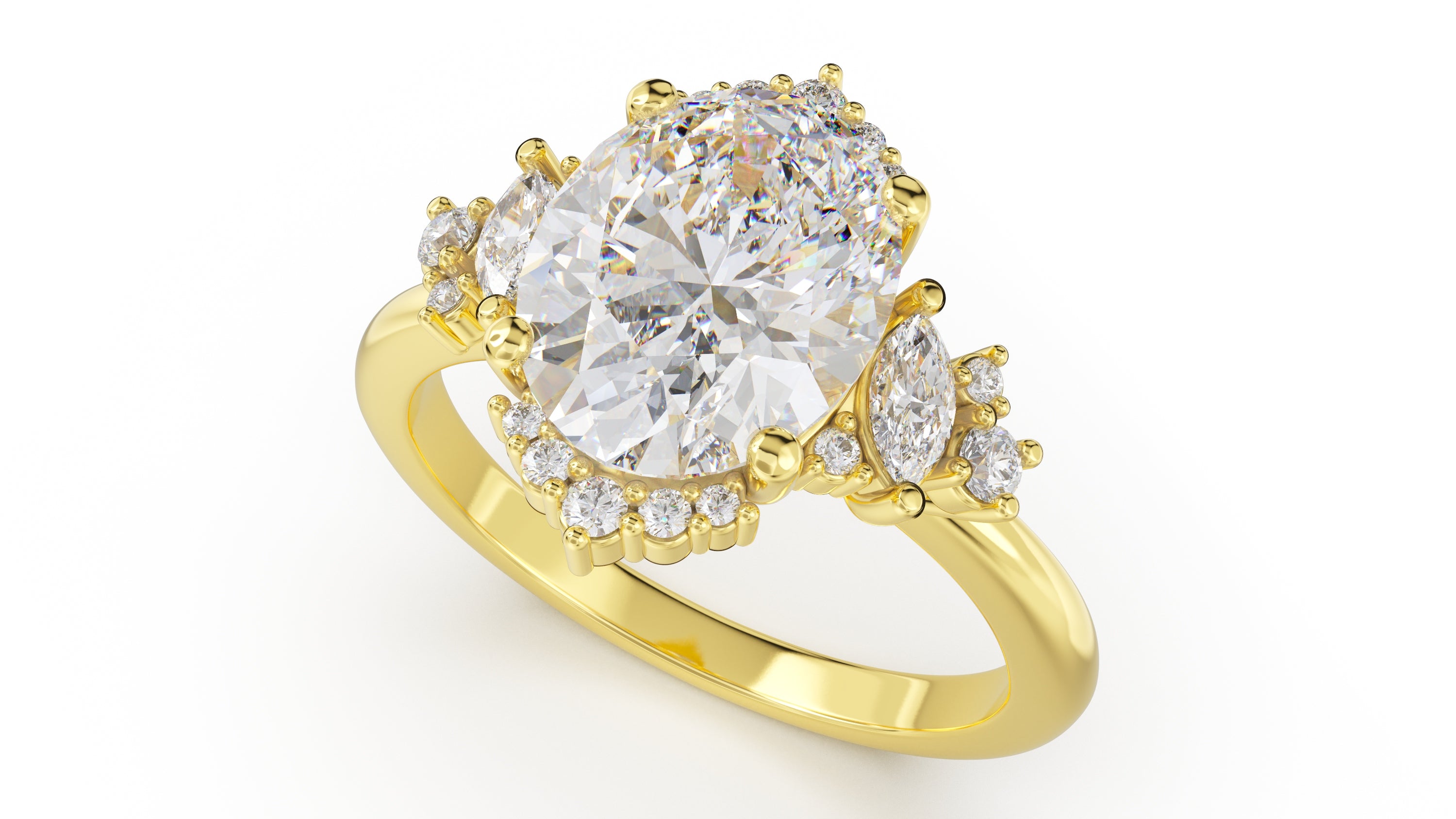 The Naevia Ring | Oval | Setting Only - Lavender Creek Gems 