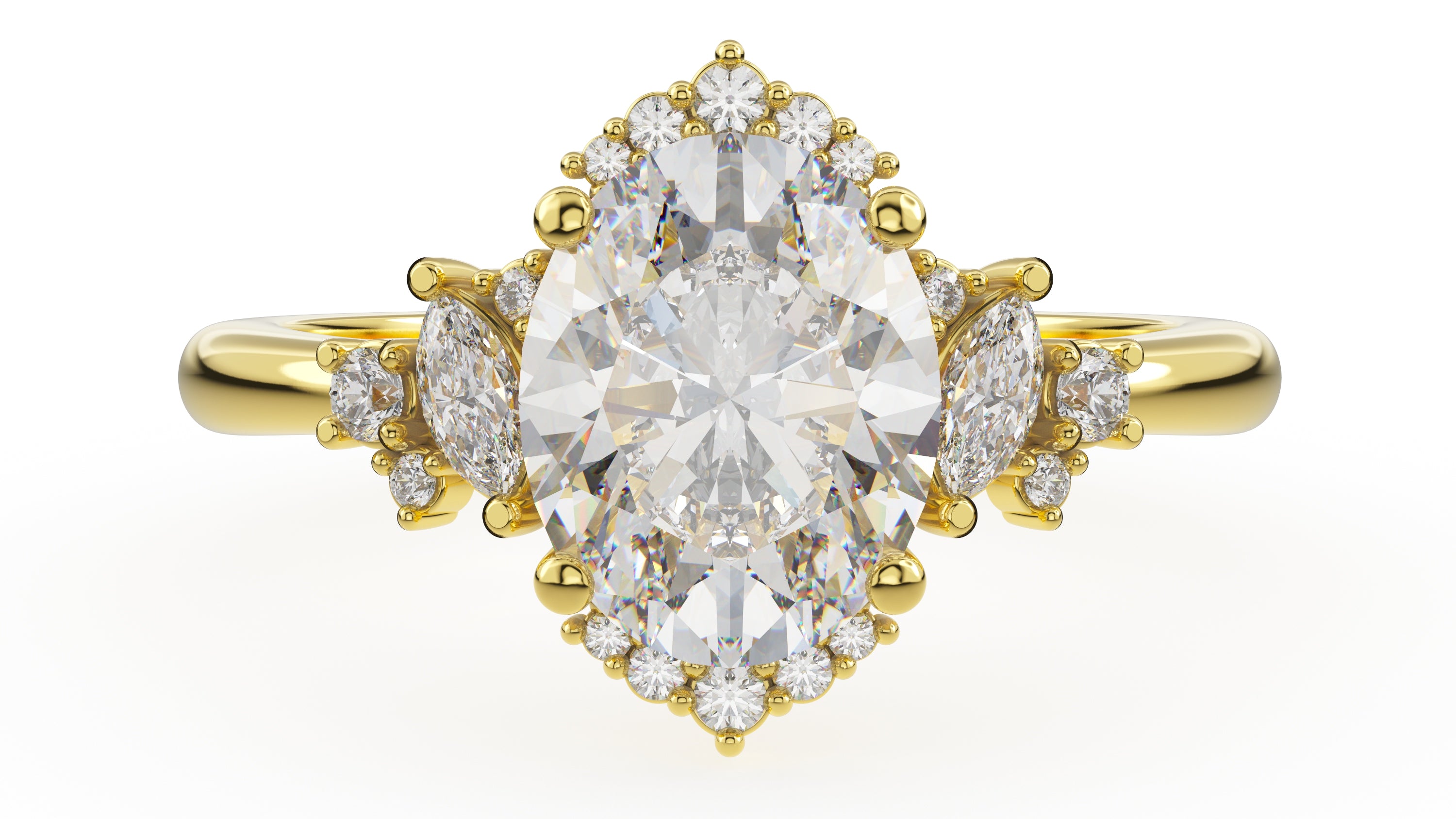 The Naevia Ring | Oval | Setting Only - Lavender Creek Gems 