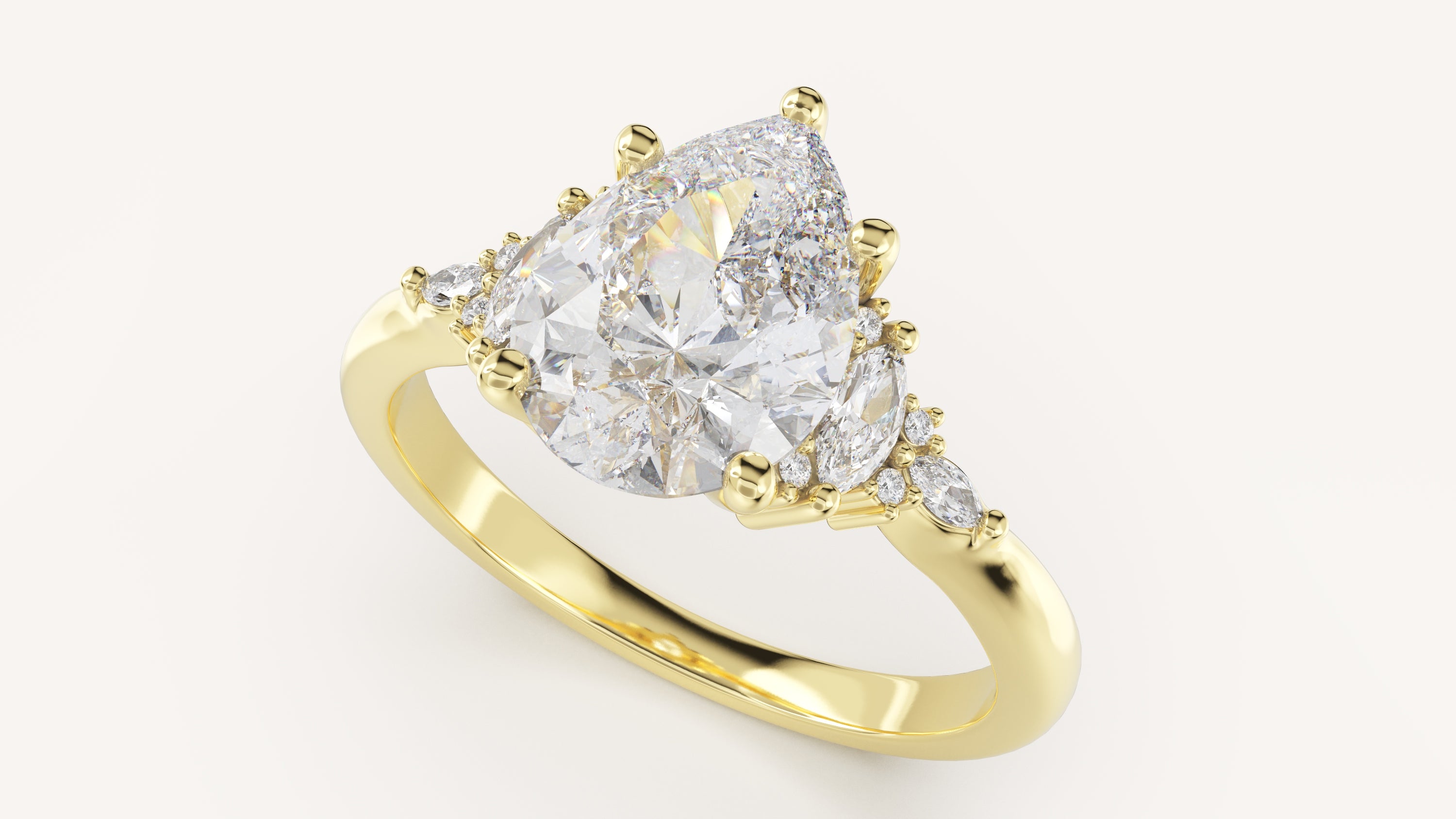 The Low Maeve Ring | Pear | Setting Only - Lavender Creek Gems 
