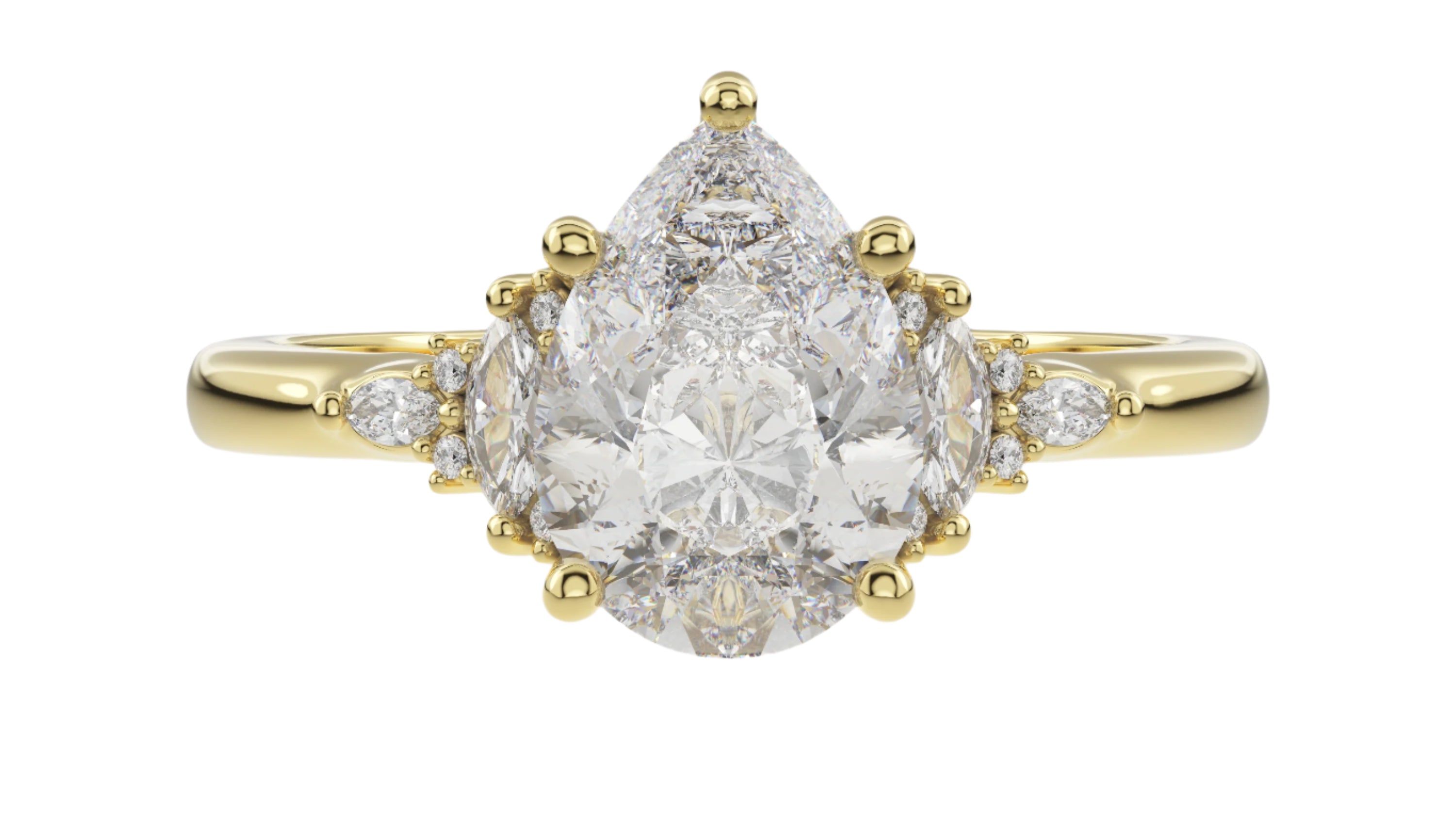 The Low Maeve Ring | Pear | Setting Only - Lavender Creek Gems 