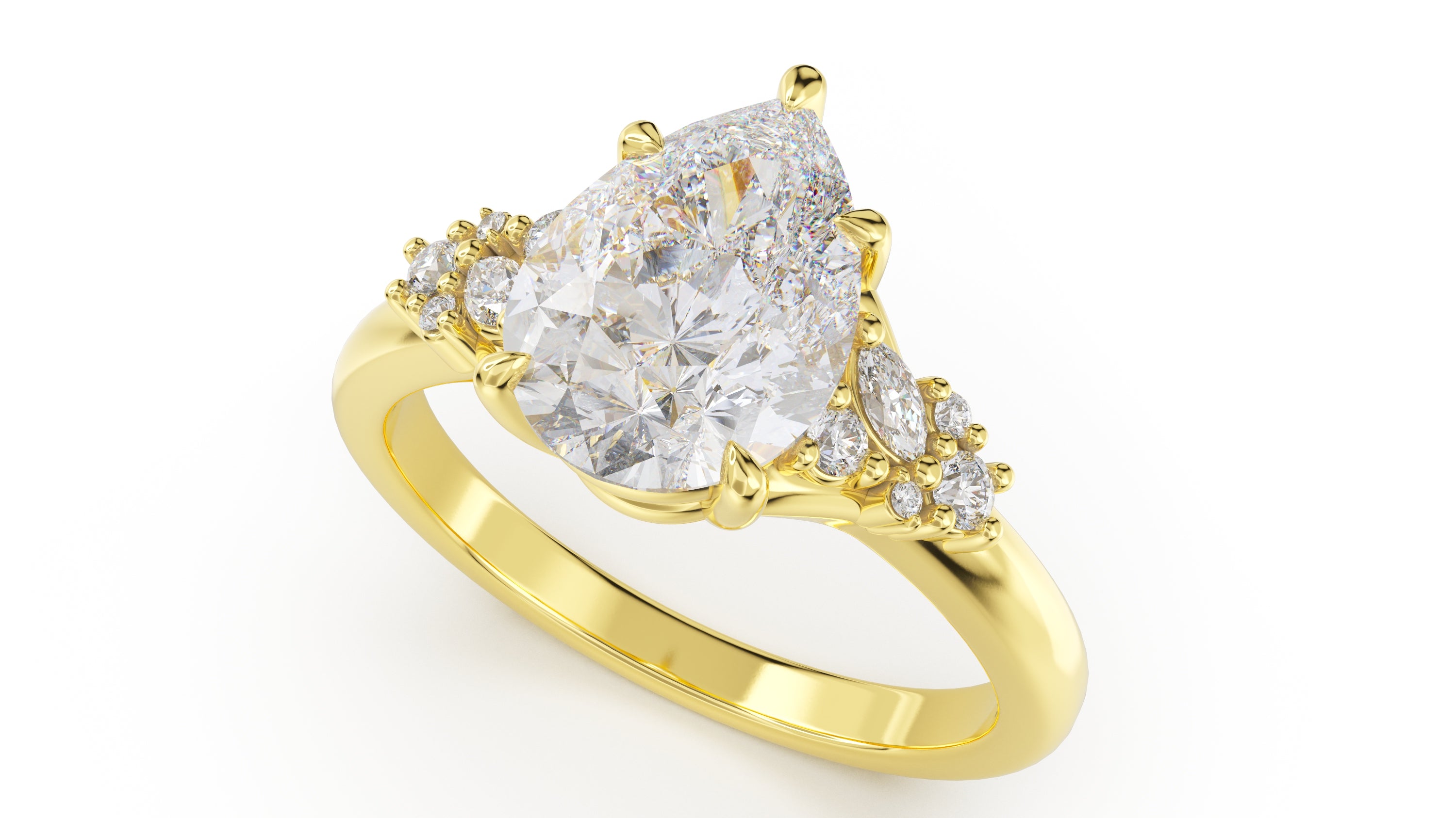 The Lyria Ring | Pear | Setting Only - Lavender Creek Gems 