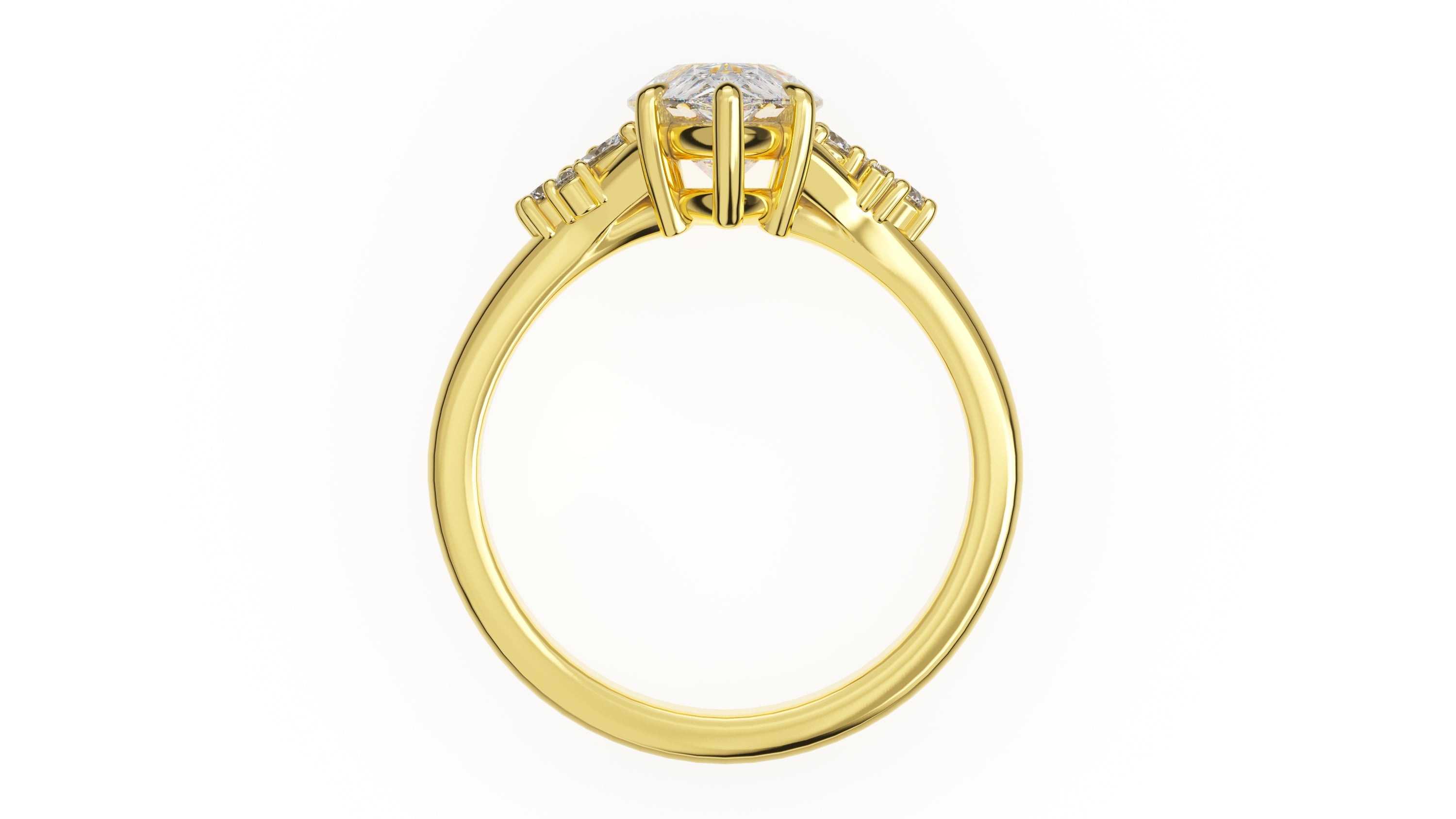 The Lyria Ring | Pear | Setting Only - Lavender Creek Gems 