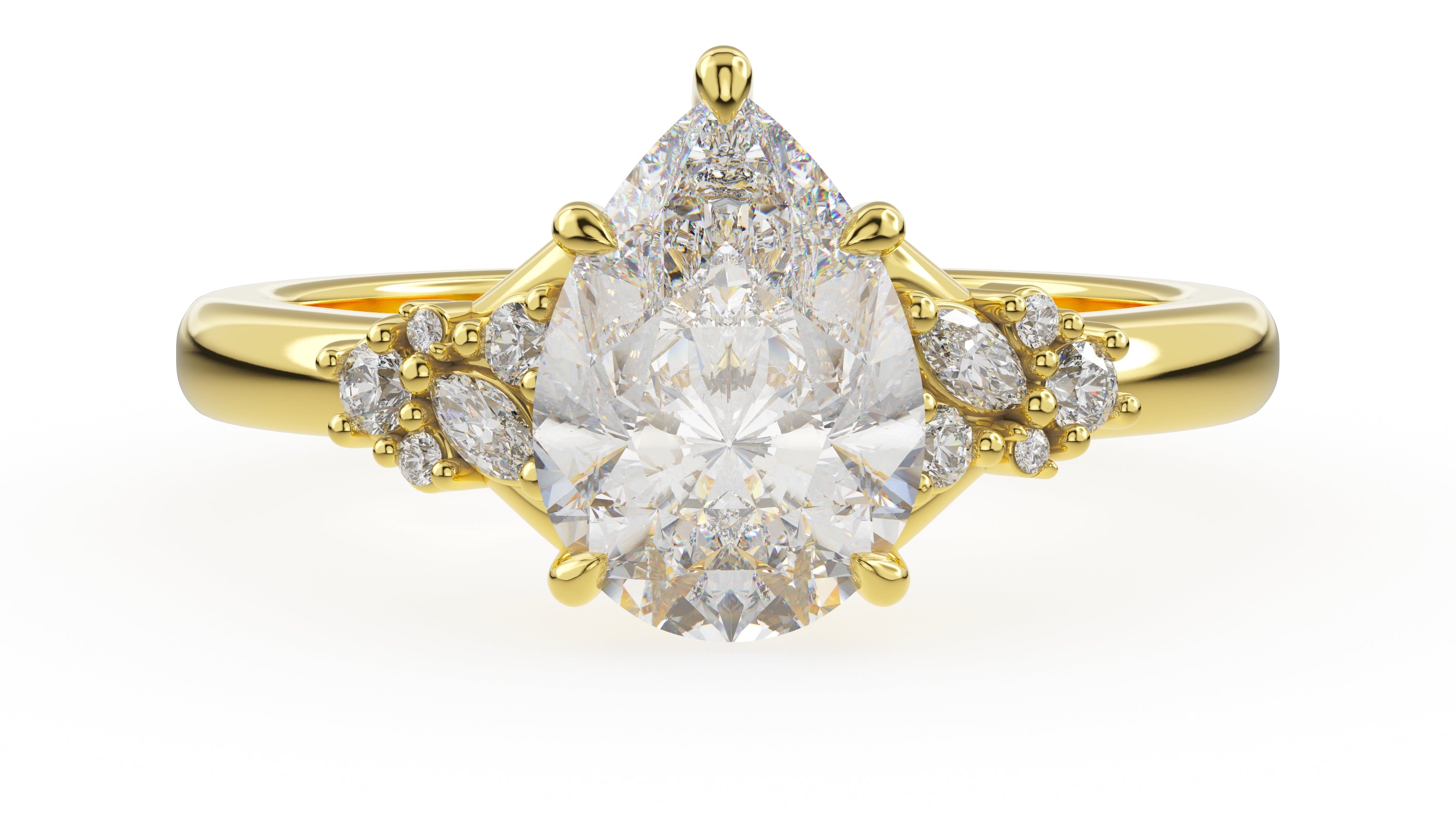 The Lyria Ring | Pear | Setting Only - Lavender Creek Gems 