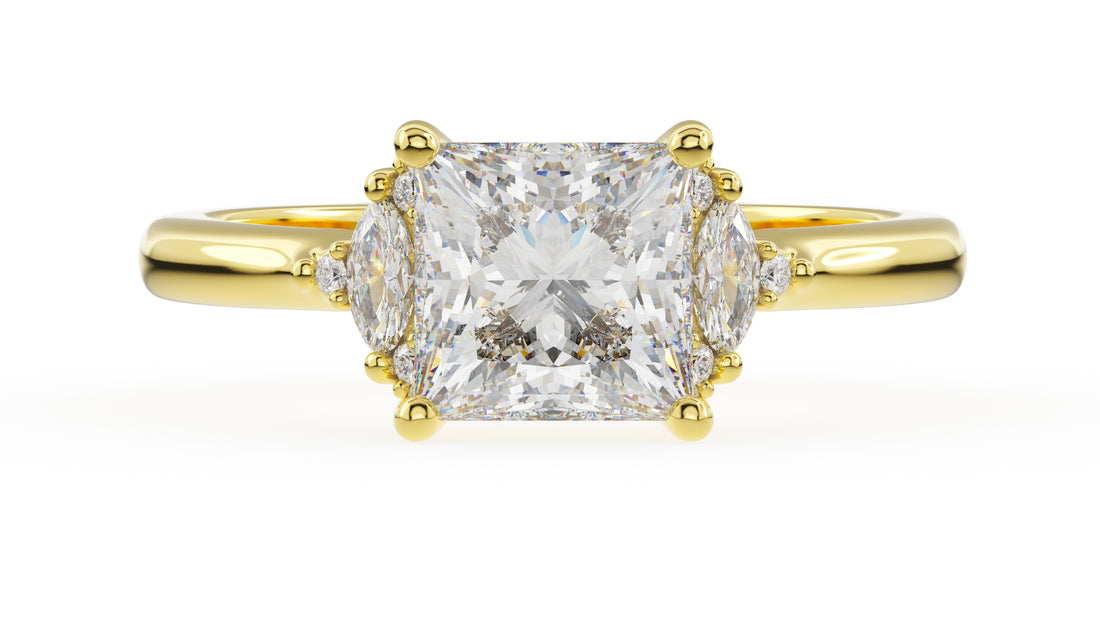 The Low Maren Ring | Princess | Setting Only - Lavender Creek Gems