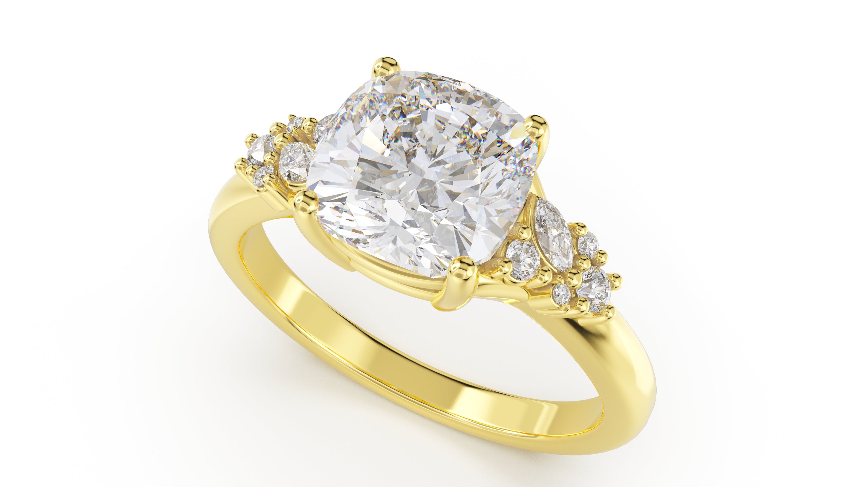 The Lyria Ring | Cushion | Setting Only - Lavender Creek Gems 