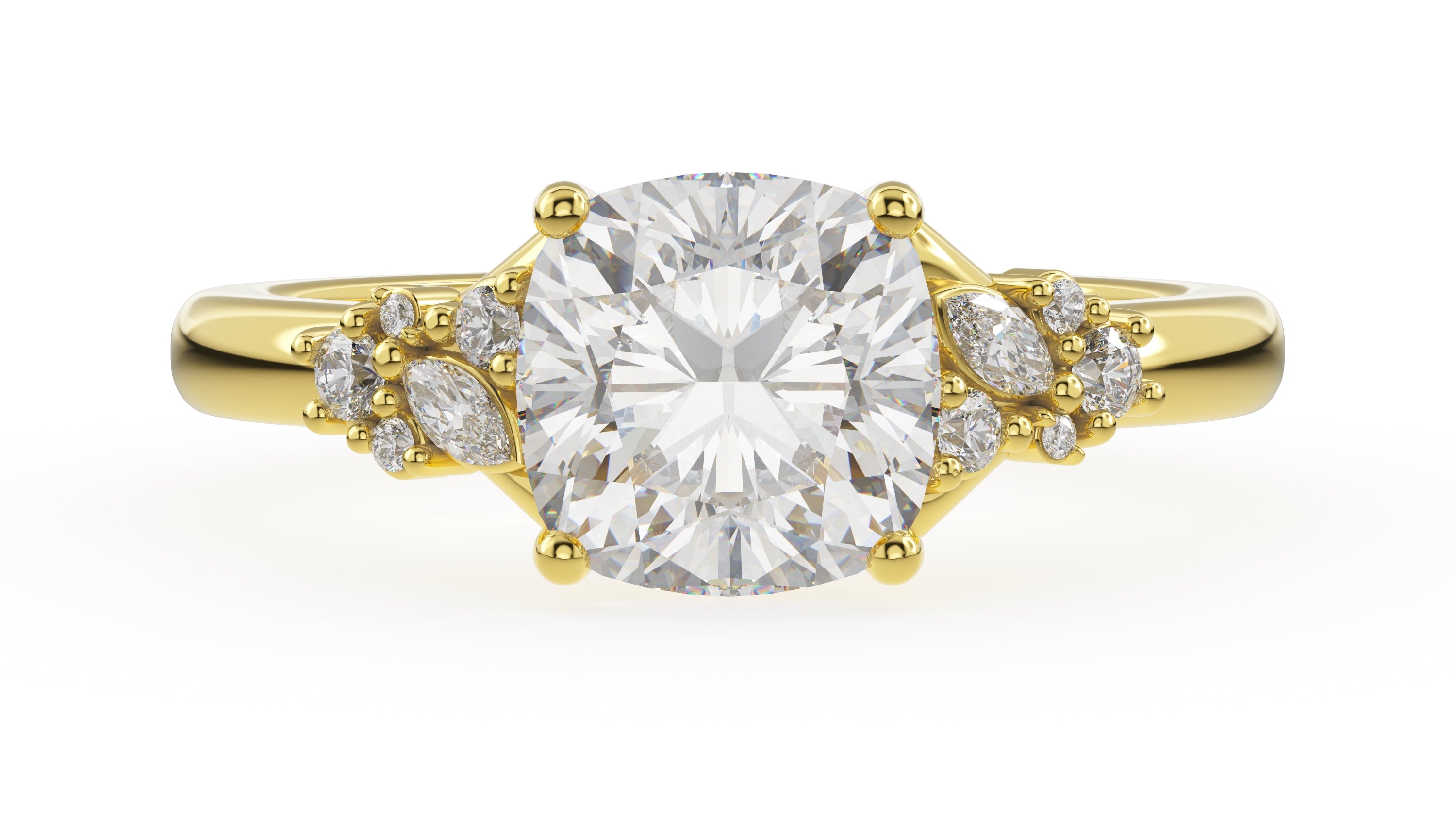 The Lyria Ring | Cushion | Setting Only - Lavender Creek Gems 