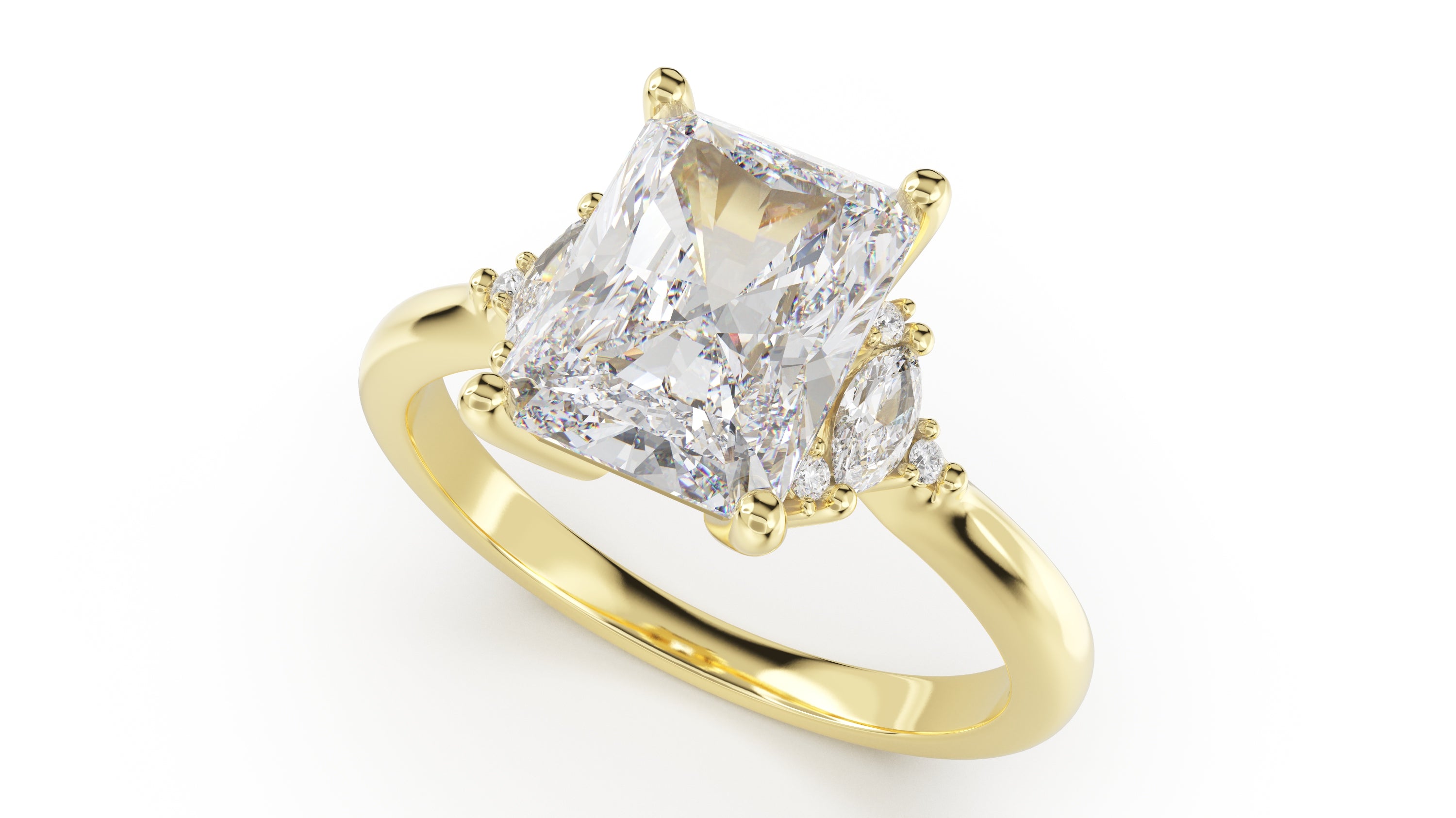 The Low Maren Ring | Radiant | Setting Only - Lavender Creek Gems 