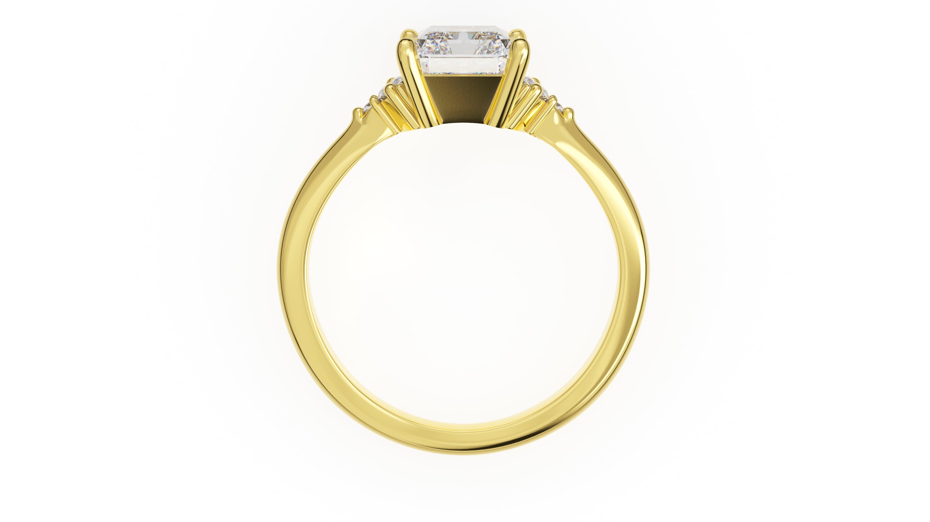 The Low Maren Ring | Radiant | Setting Only - Lavender Creek Gems 