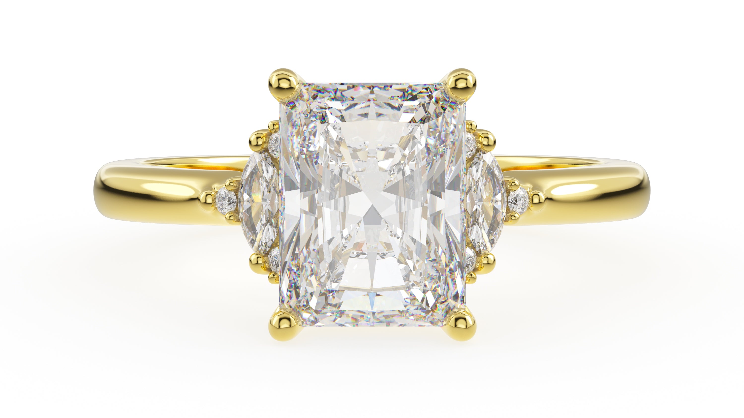 The Low Maren Ring | Radiant | Setting Only - Lavender Creek Gems 