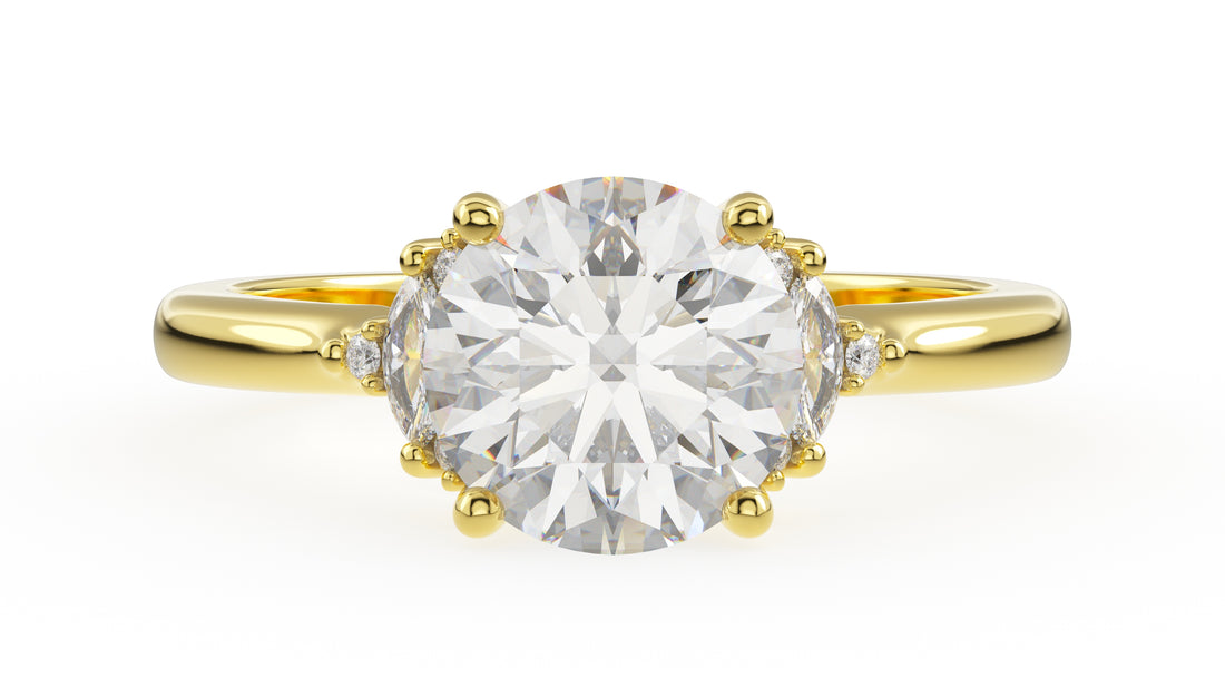 The Low Maren Ring | Round | Setting Only - Lavender Creek Gems