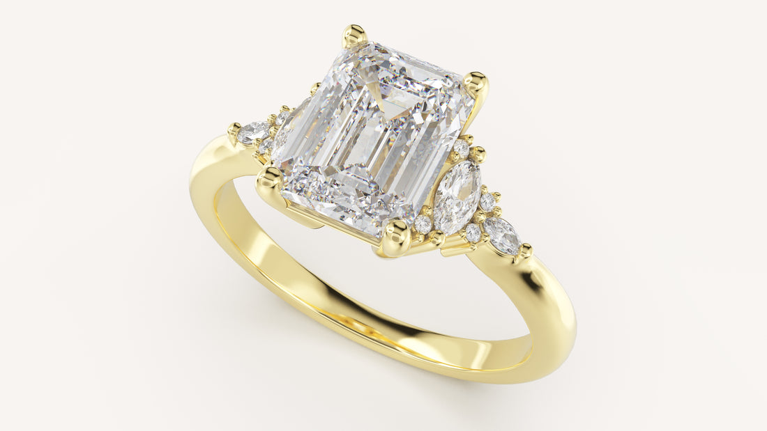 The Low Maeve Ring | Emerald Cut | Setting Only - Lavender Creek Gems