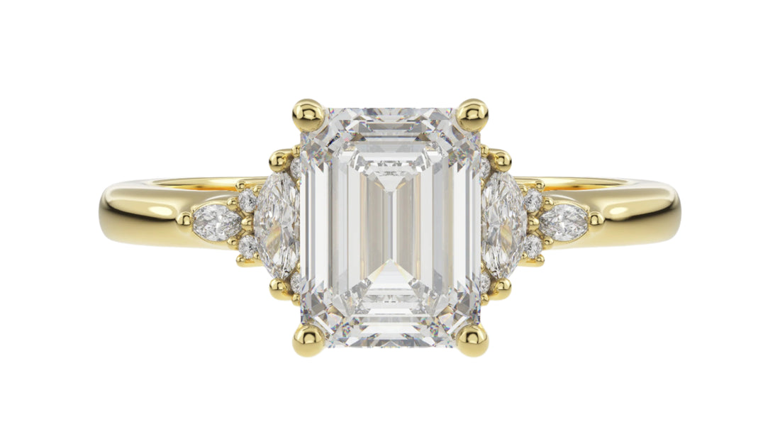 The Low Maeve Ring | Emerald Cut | Setting Only - Lavender Creek Gems