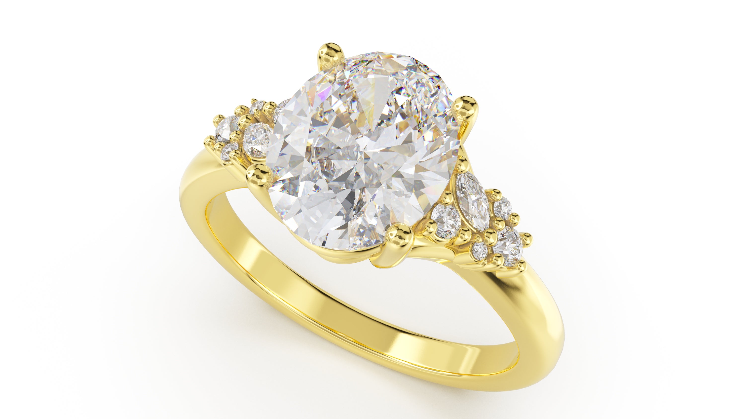 The Lyria Ring | Oval | Setting Only - Lavender Creek Gems 