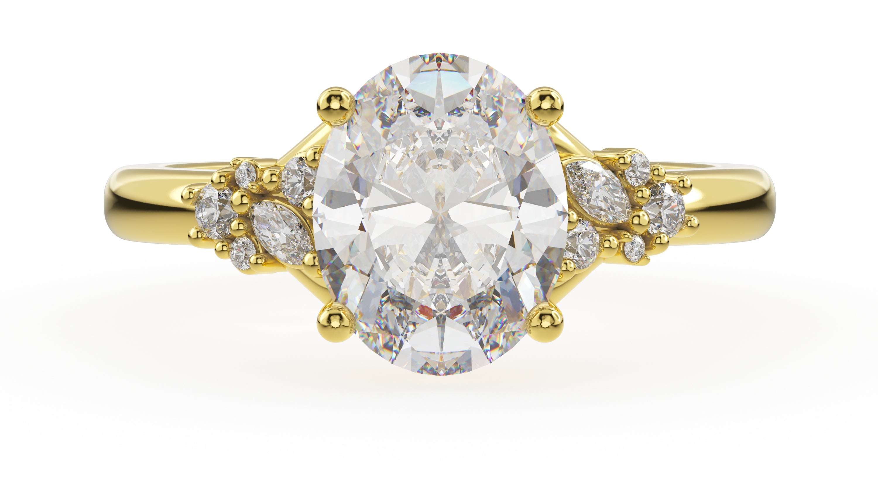 The Lyria Ring | Oval | Setting Only - Lavender Creek Gems 