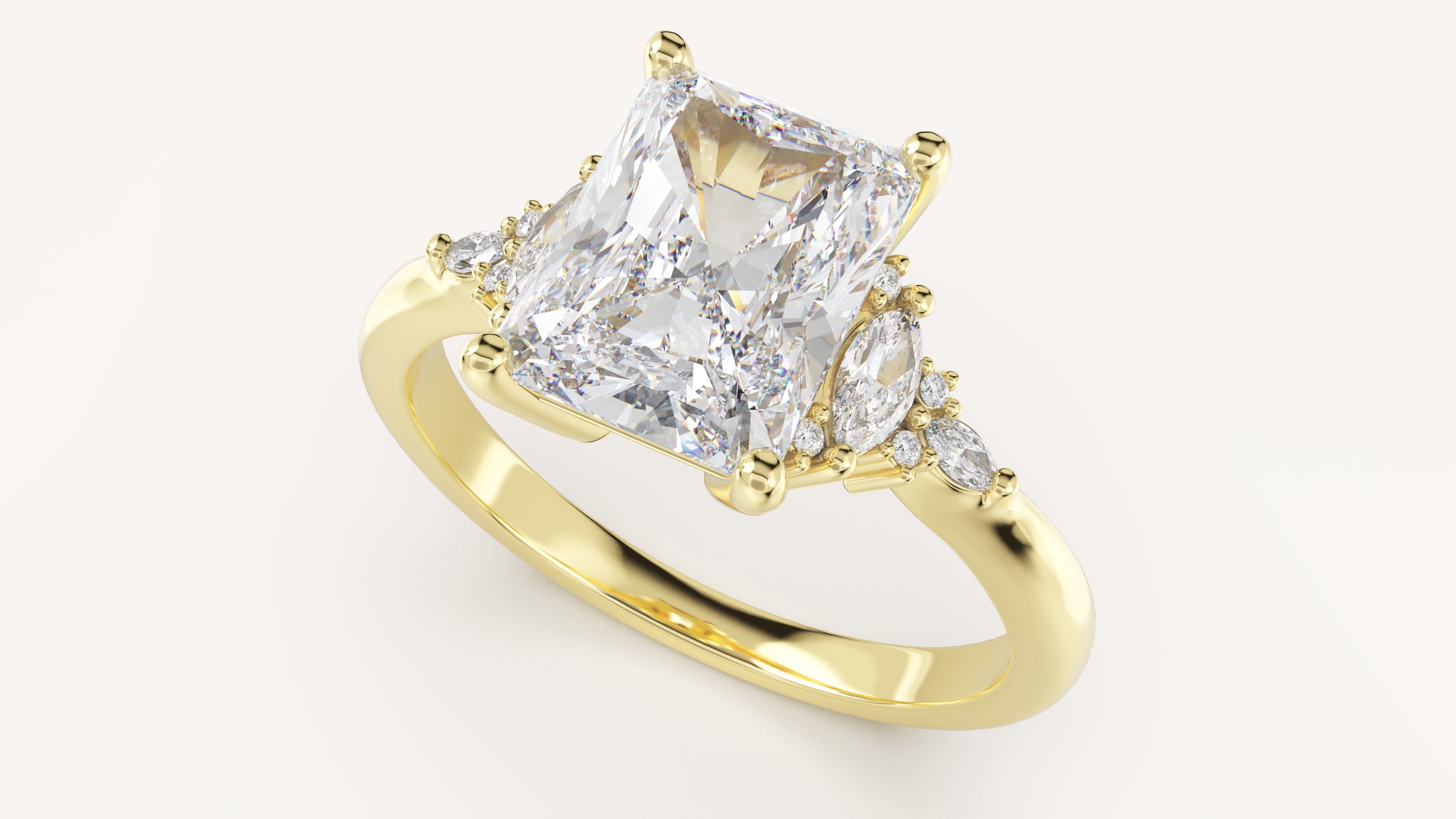 The Low Maeve Ring | Radiant | Setting Only - Lavender Creek Gems 