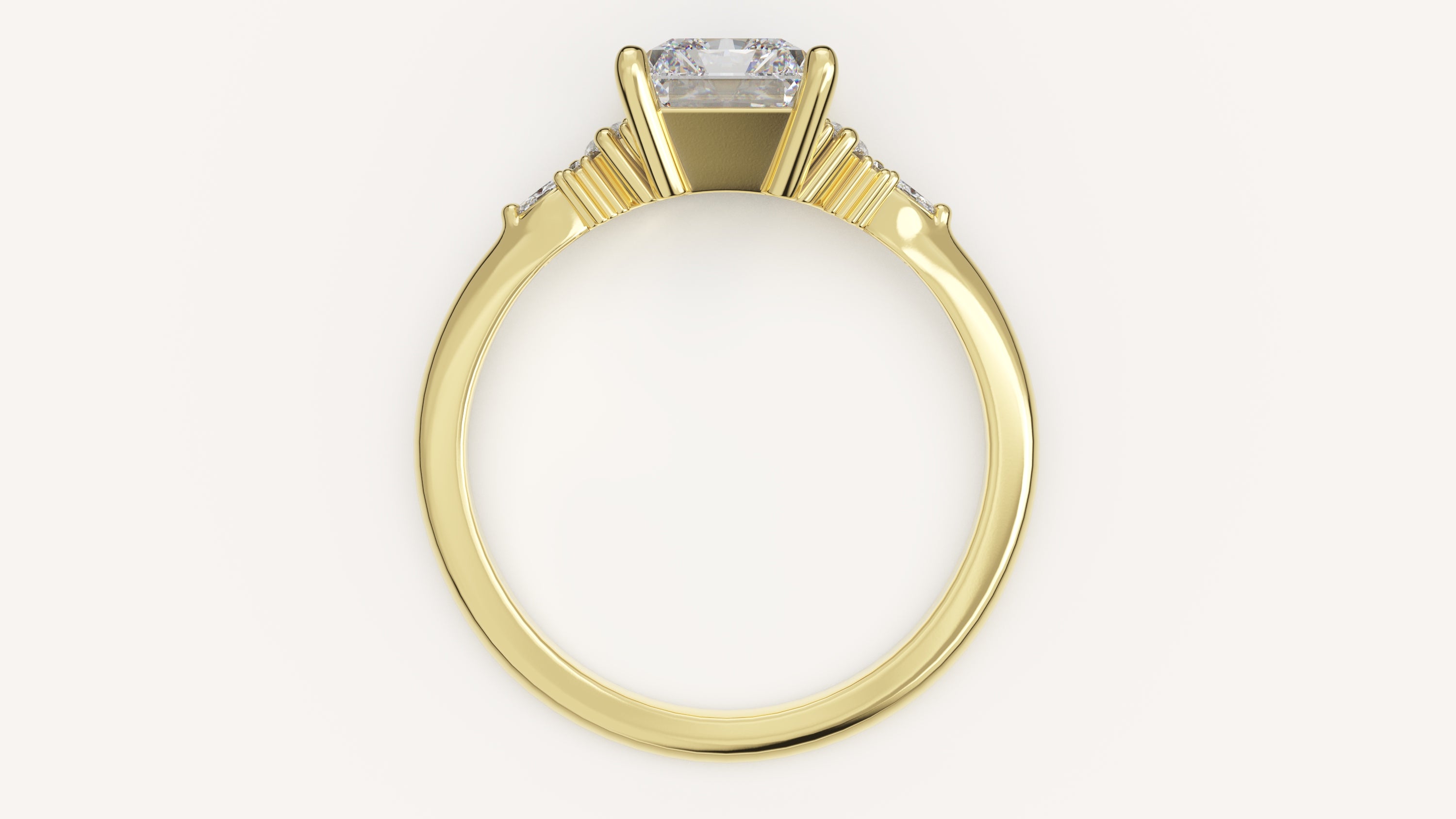 The Low Maeve Ring | Radiant | Setting Only - Lavender Creek Gems 