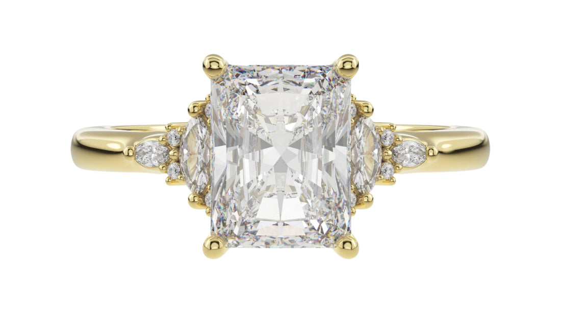 The Low Maeve Ring | Radiant | Setting Only - Lavender Creek Gems