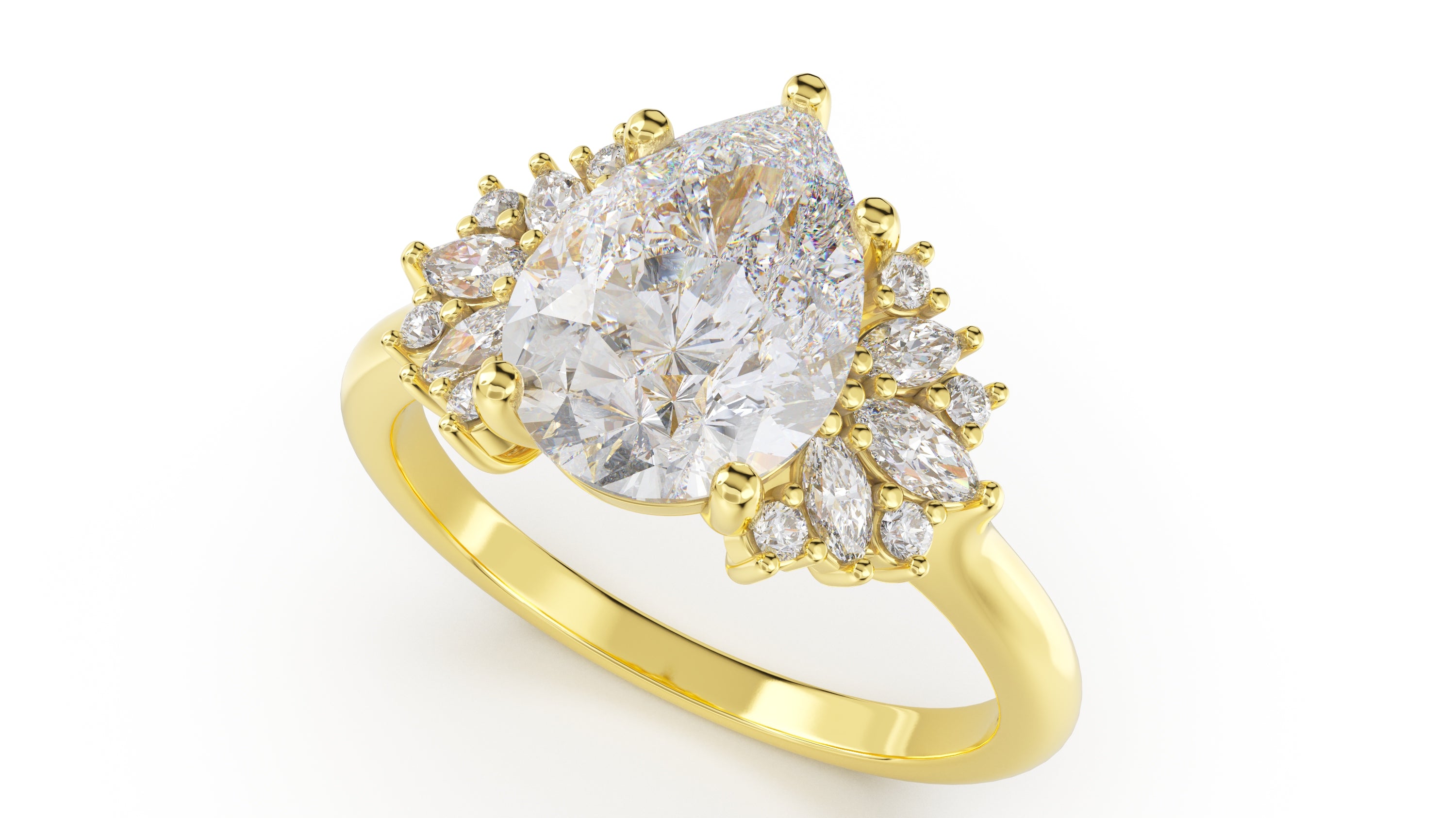 The Ambrosia Ring | Pear | Setting Only - Lavender Creek Gems 