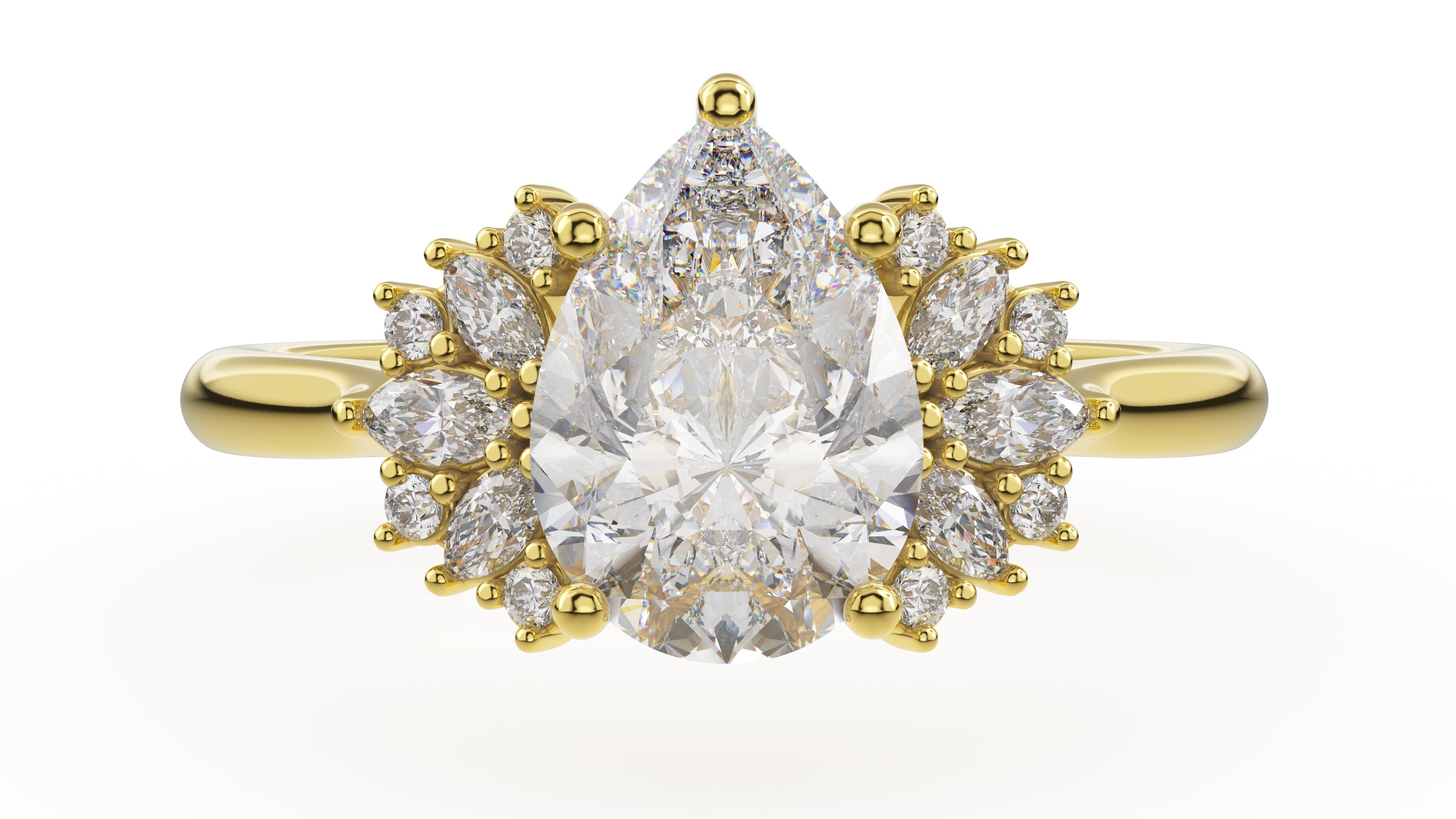 The Ambrosia Ring | Pear | Setting Only - Lavender Creek Gems 